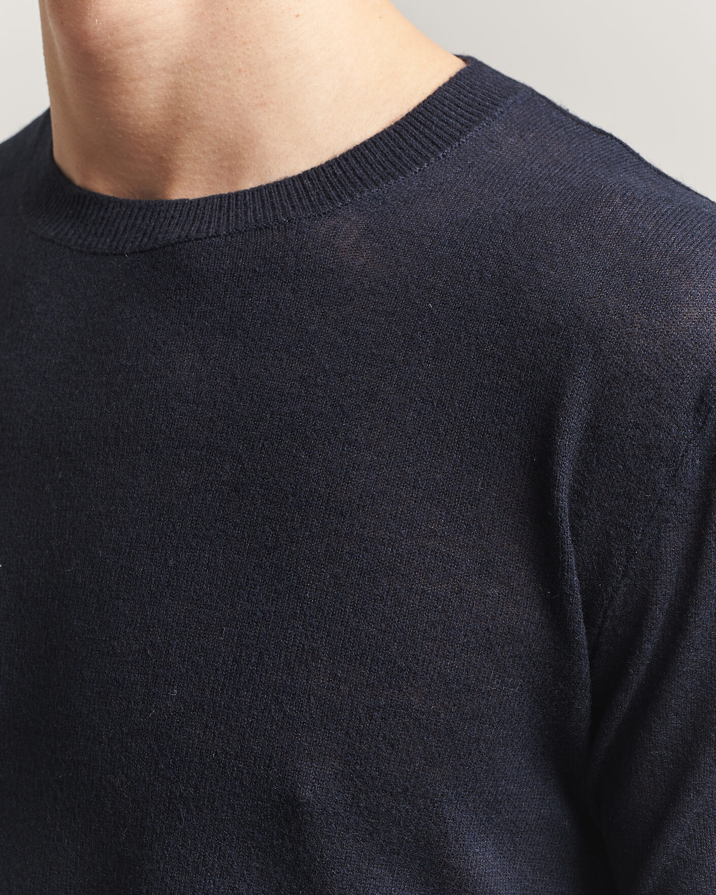 Herren | Pullover | Piacenza Cashmere | Soft Silk/Cashmere Crew Neck  Navy