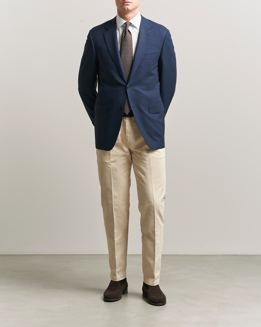 Herren | Sakkos | Canali | Travel Wool Blazer Dark Blue