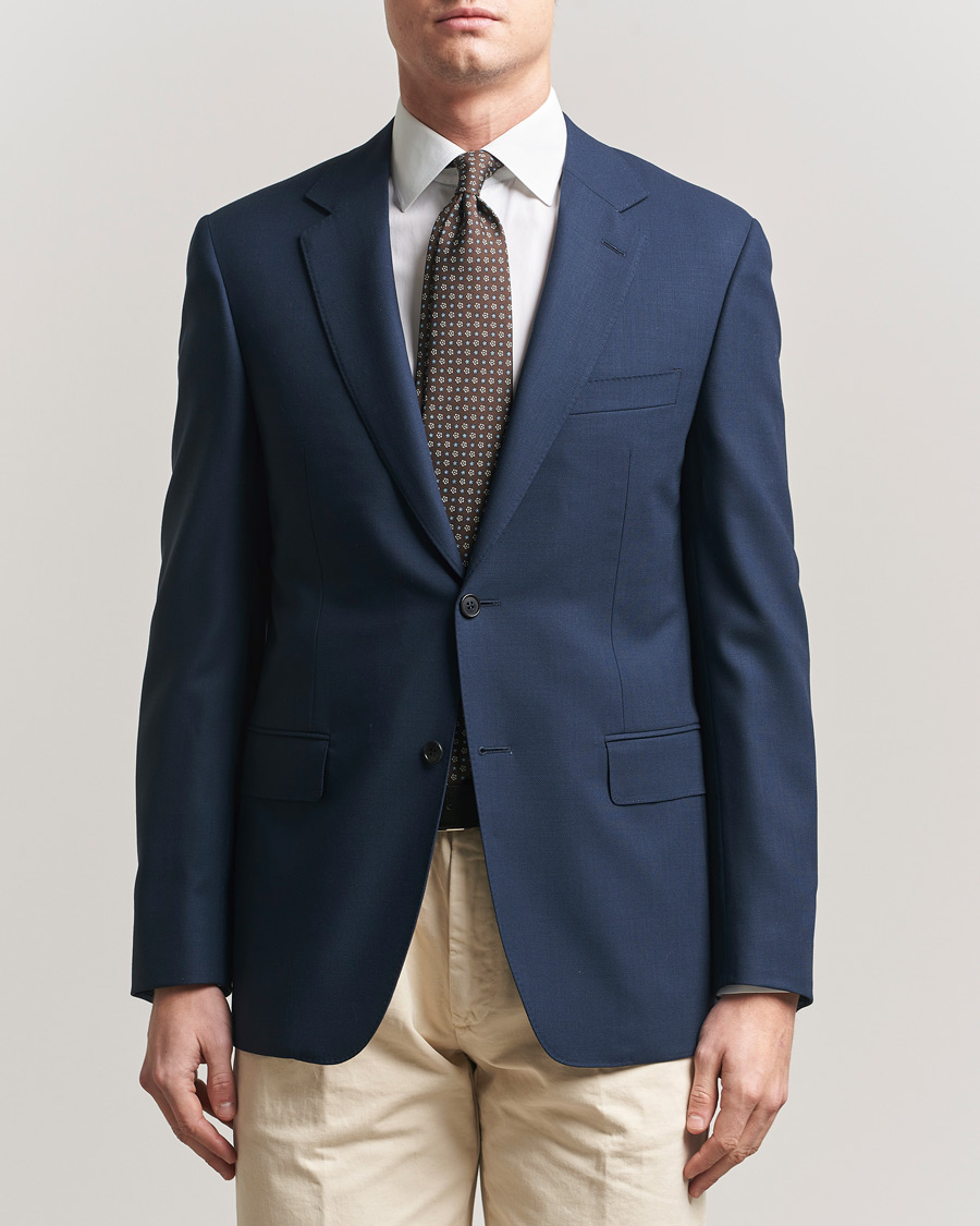 Herren | Sakkos | Canali | Travel Wool Blazer Dark Blue