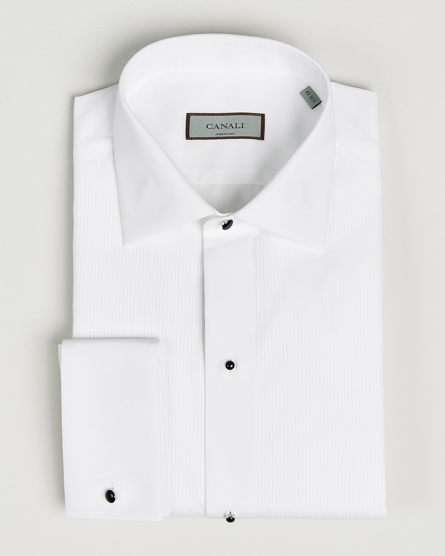 Herren | Hemden | Canali | Classic Black Studs Tuxedo Shirt White