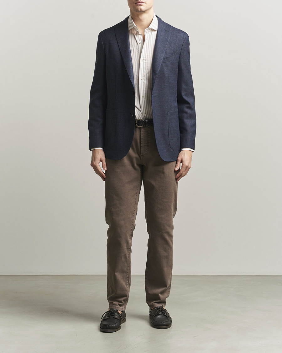 Herren | Sakkos | Boglioli | K Jacket Wool Hopsack Blazer Dark Blue