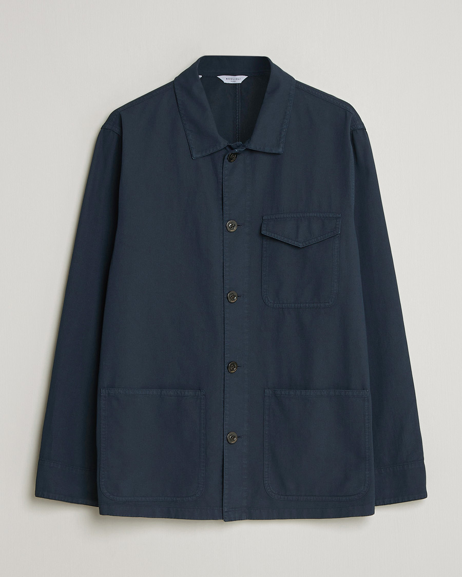 Herren | Jacken | Boglioli | Cotton Gabardine Work Jacket Navy