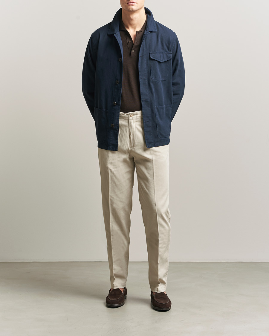 Herren | Jacken | Boglioli | Cotton Gabardine Work Jacket Navy