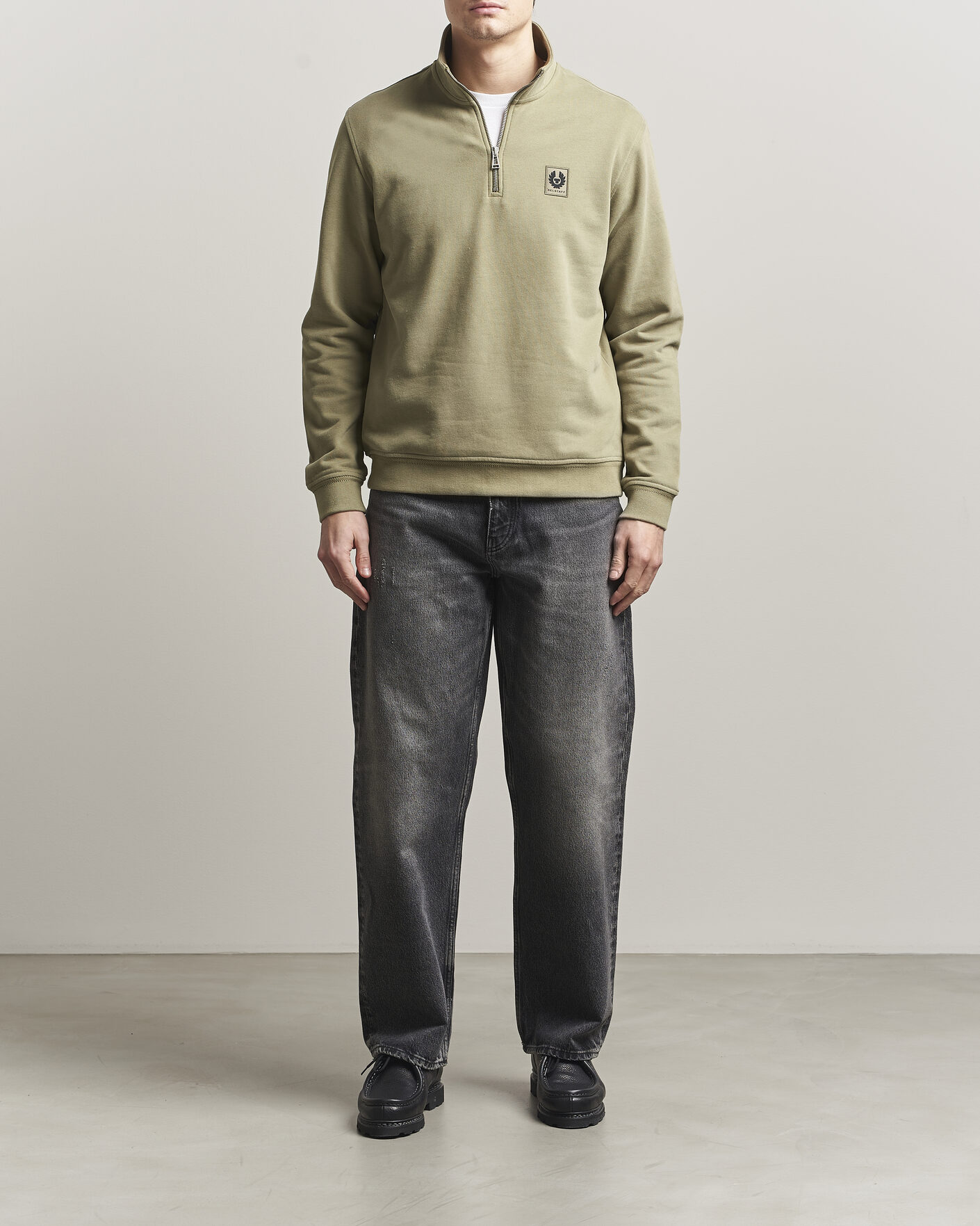 Herren | Pullover | Belstaff | Signature Half Zip Sweatshirt Fatigue Green
