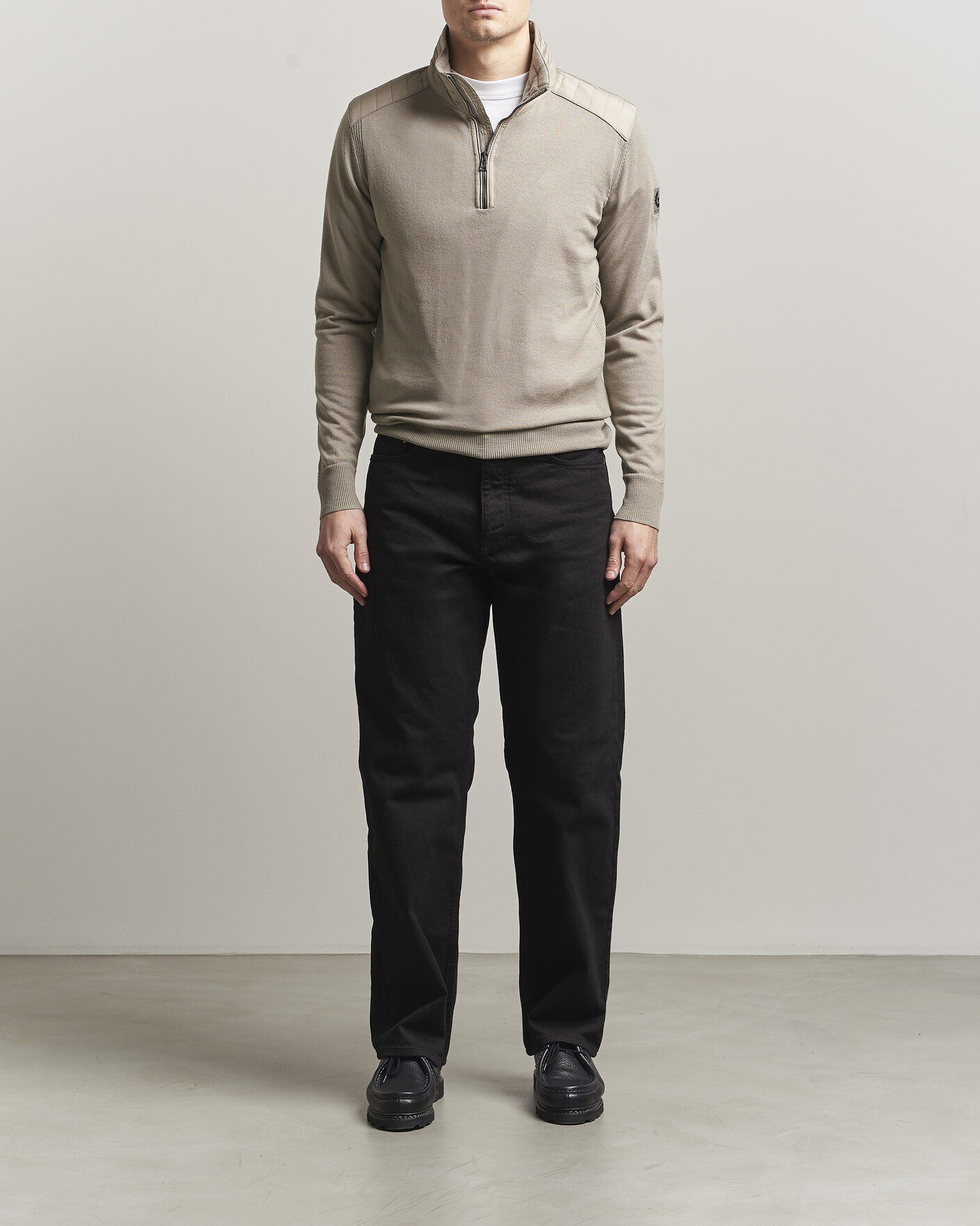 Herren | Pullover | Belstaff | Klimington Knitted Half Zip Dark Sand