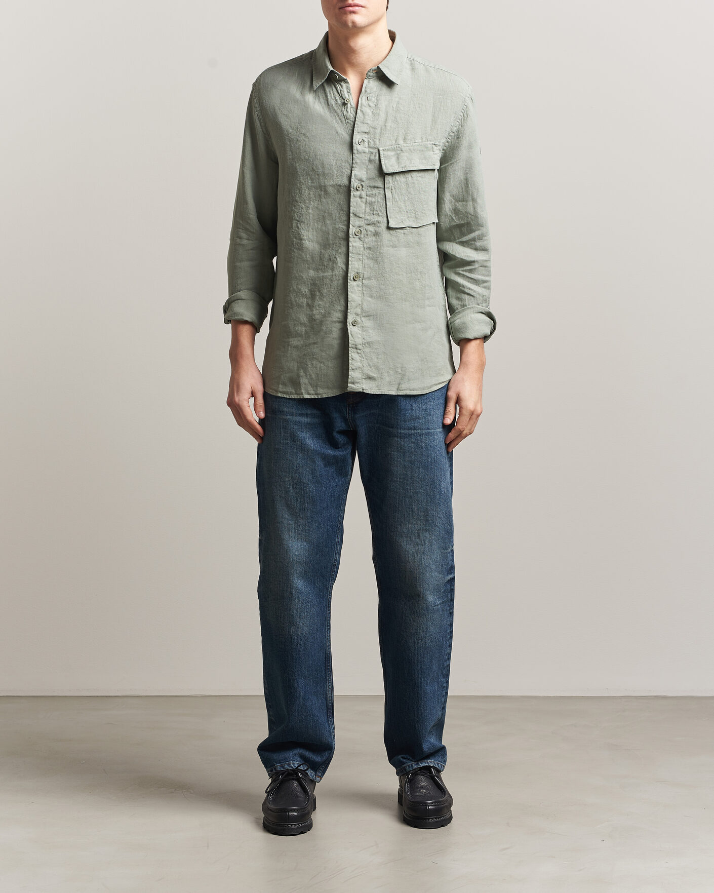 Herren | Hemden | Belstaff | Scale Linen Shirt Lichen