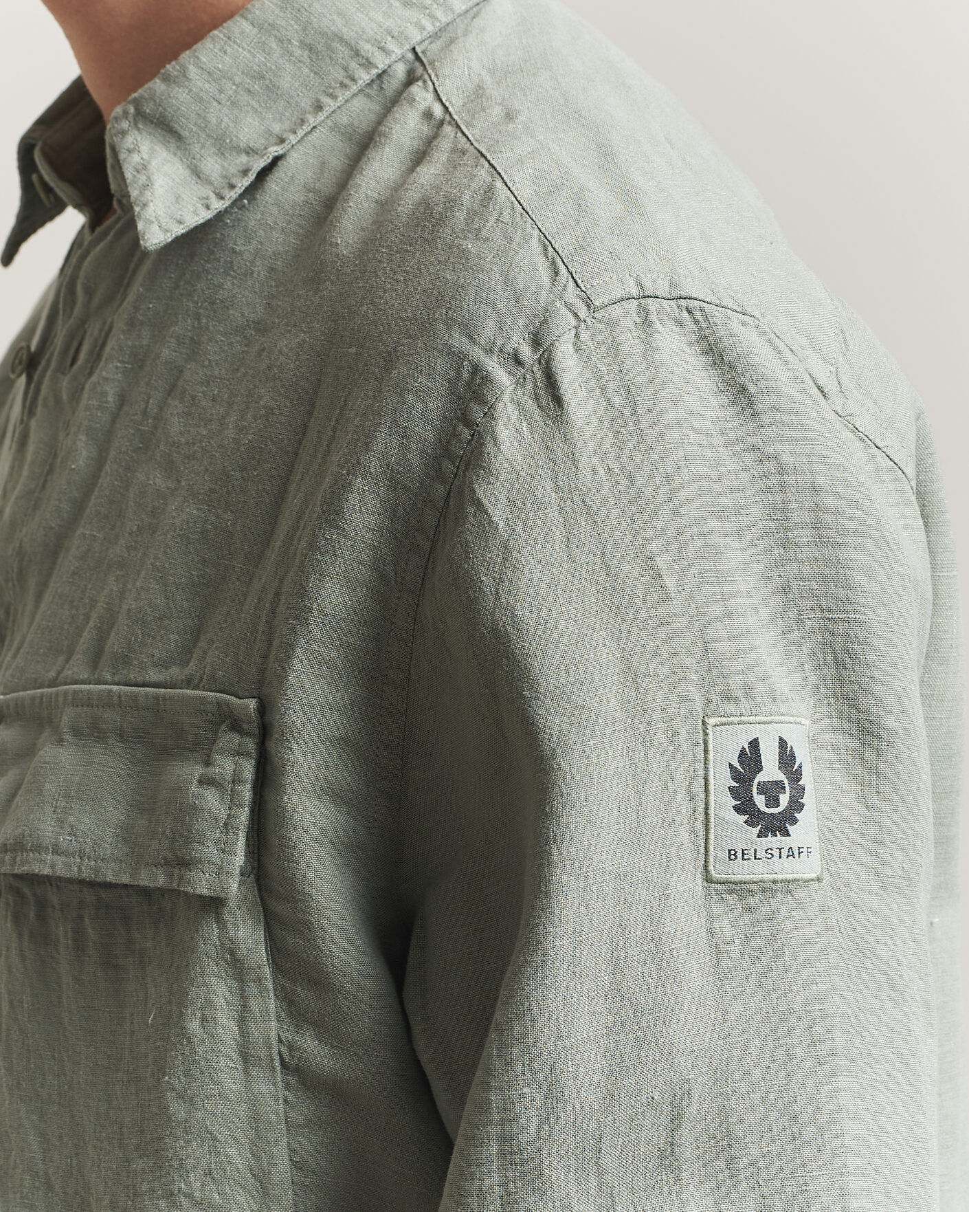 Herren | Hemden | Belstaff | Scale Linen Shirt Lichen