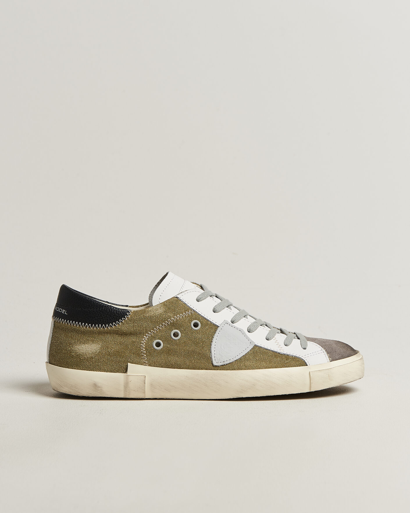Herren | Sneaker | Philippe Model | PRSX Low Top Canvas Mix Sneaker Grey/Military
