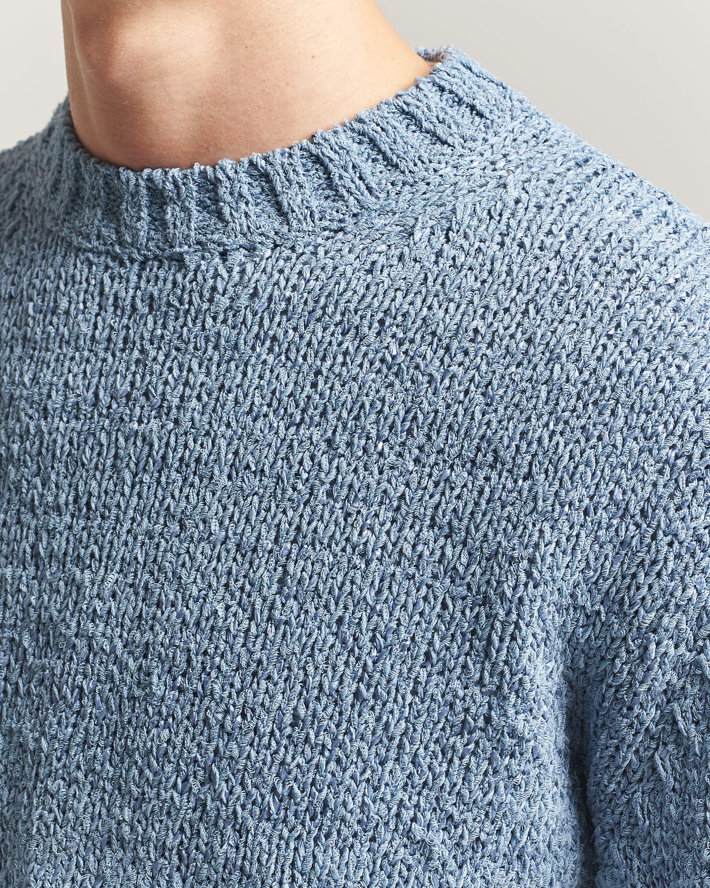 Herren | Pullover | Sunflower | Frederik Cotton Blend Sweater Light Blue