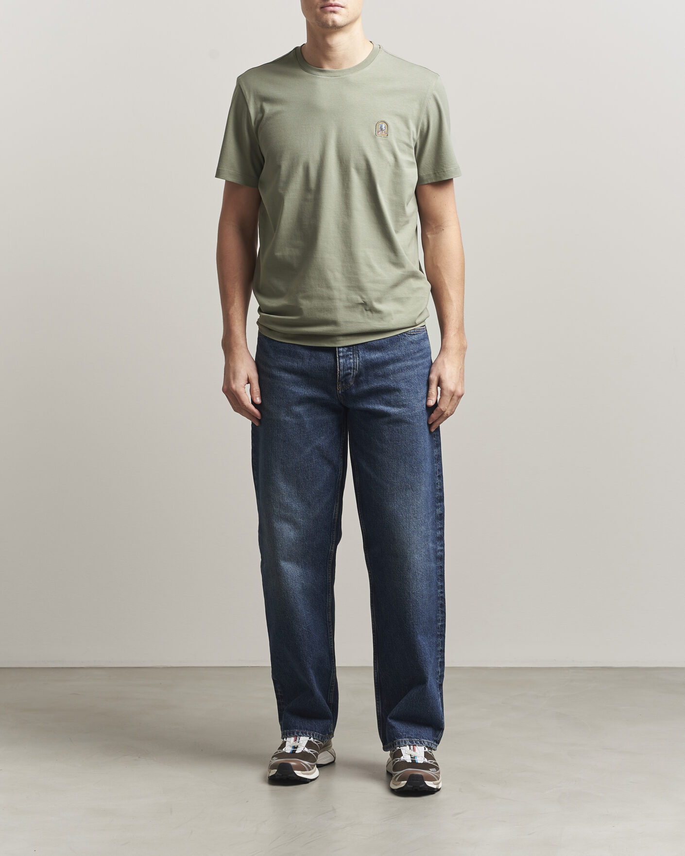 Herren | T-Shirts | Parajumpers | Patch Crew Neck T-Shirt Ashen Sage