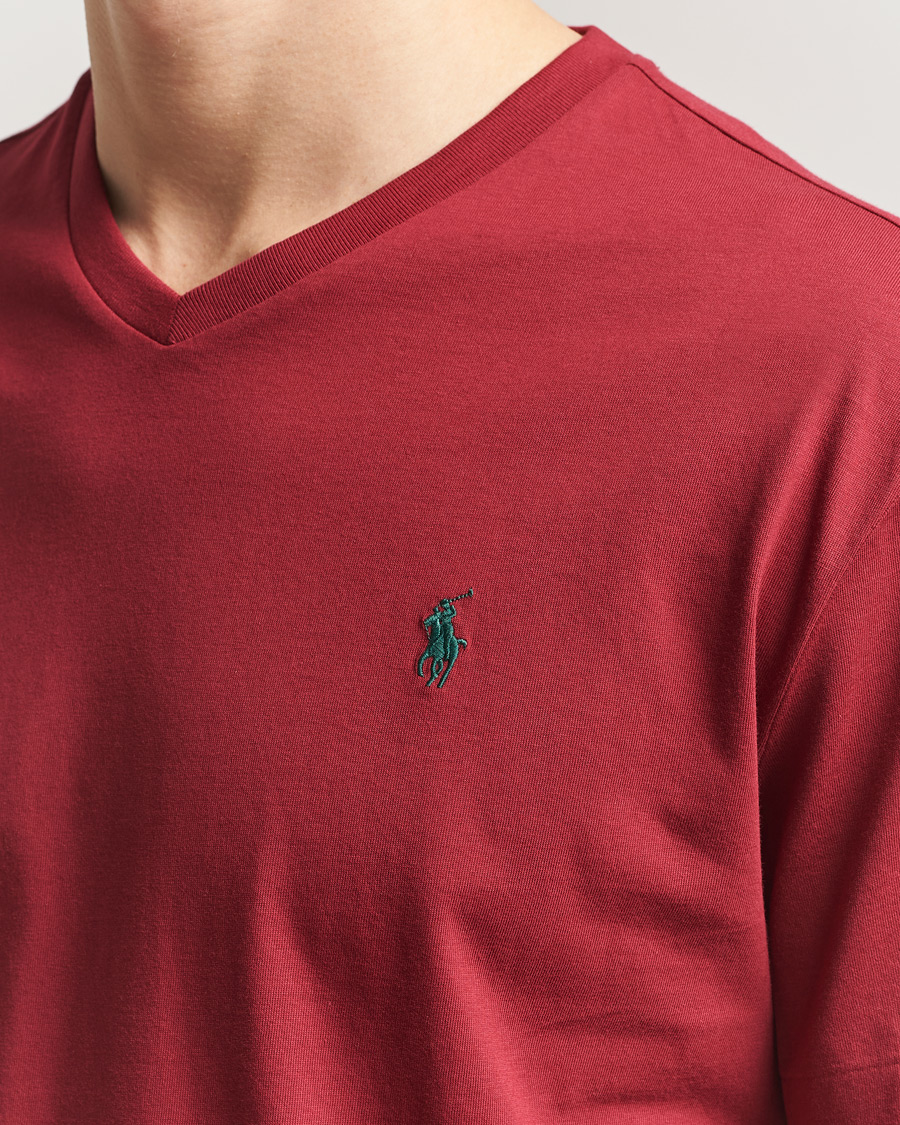 Herren | T-Shirts | Polo Ralph Lauren | V-Neck T-Shirt Heritage Red