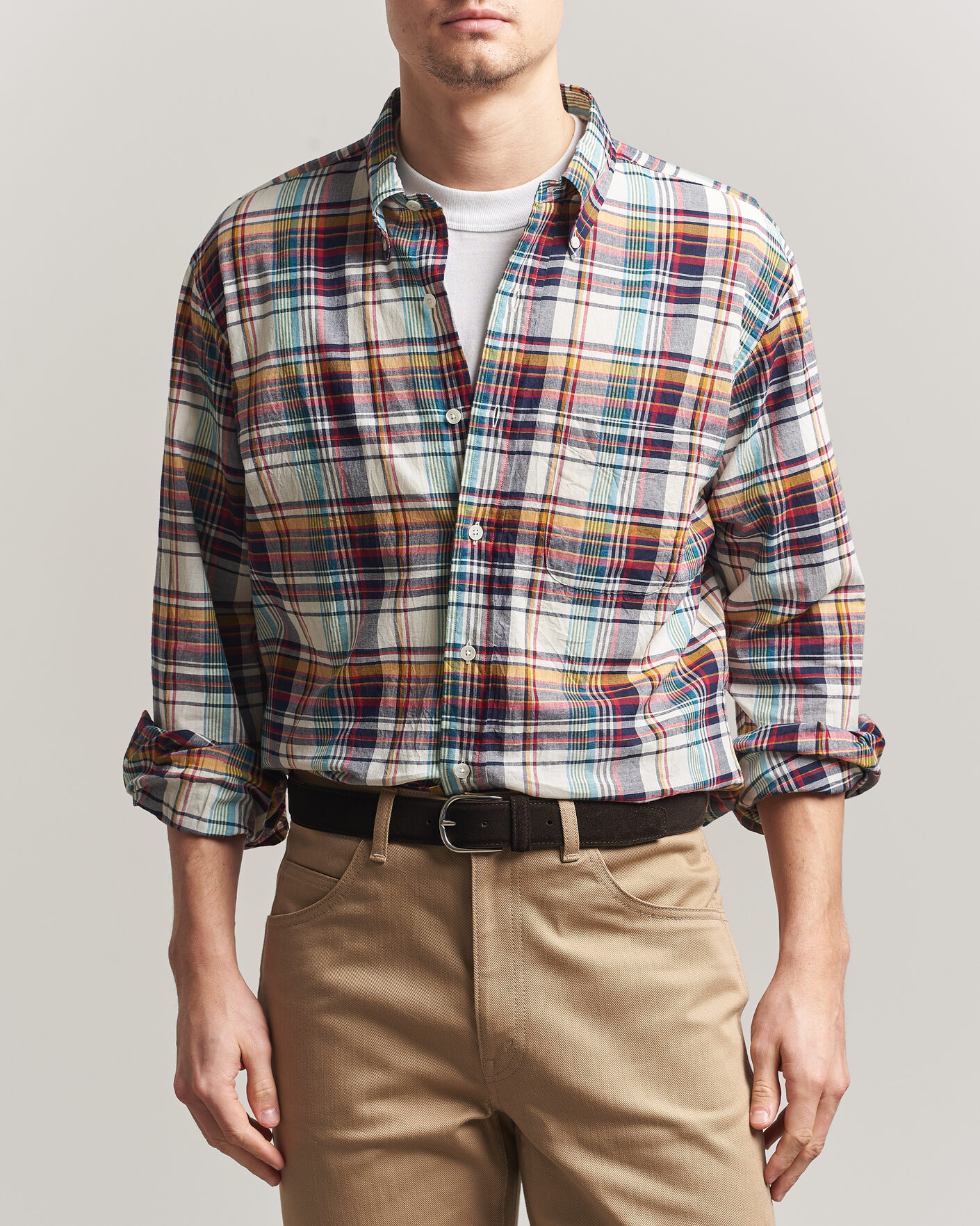 Herren | Hemden | Kamakura Shirts | Vintage Ivy Button Down Shirt Yellow Madras