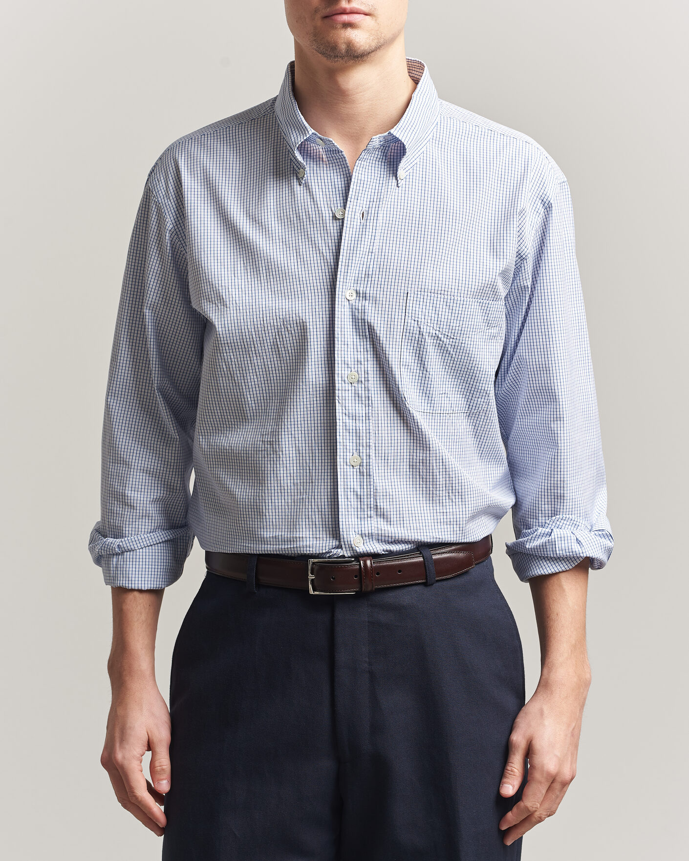 Herren | Hemden | Kamakura Shirts | Vintage Ivy Button Down Shirt Blue Check