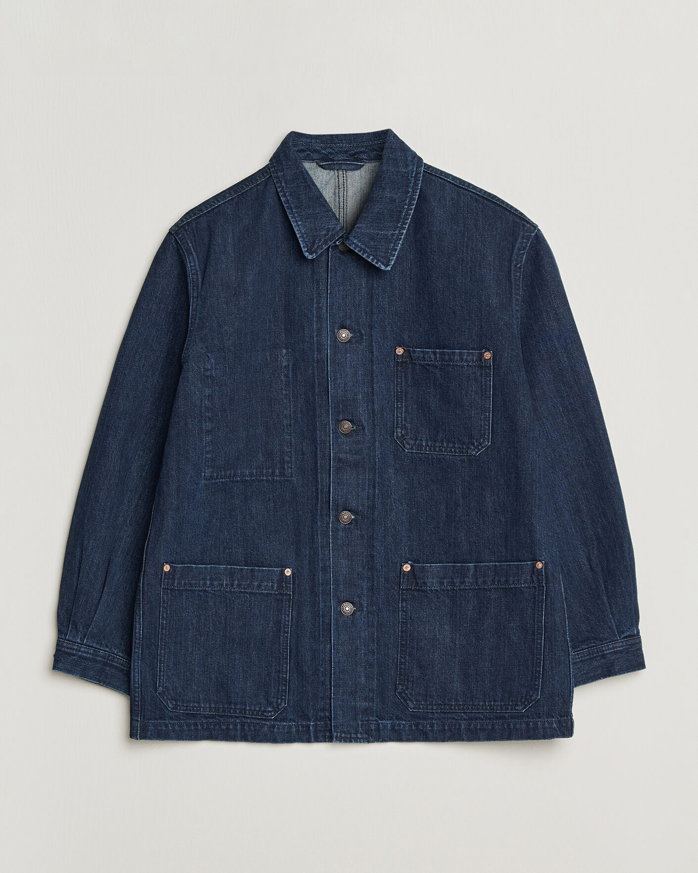 Herren | Jacken | Kamakura Shirts | French Work Jacket Dark Denim