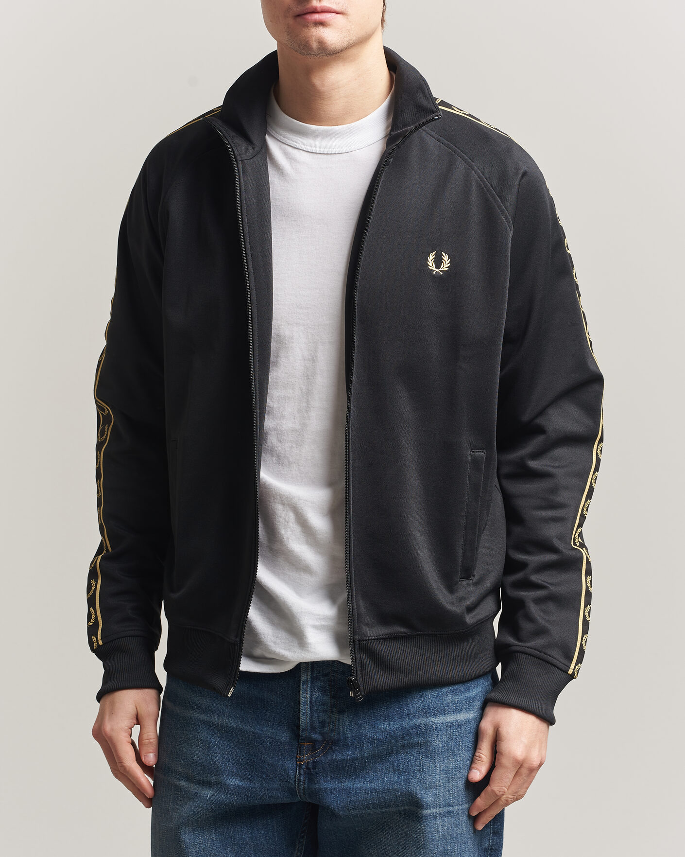 Herren | Pullover | Fred Perry | Taped Track Jacket Black