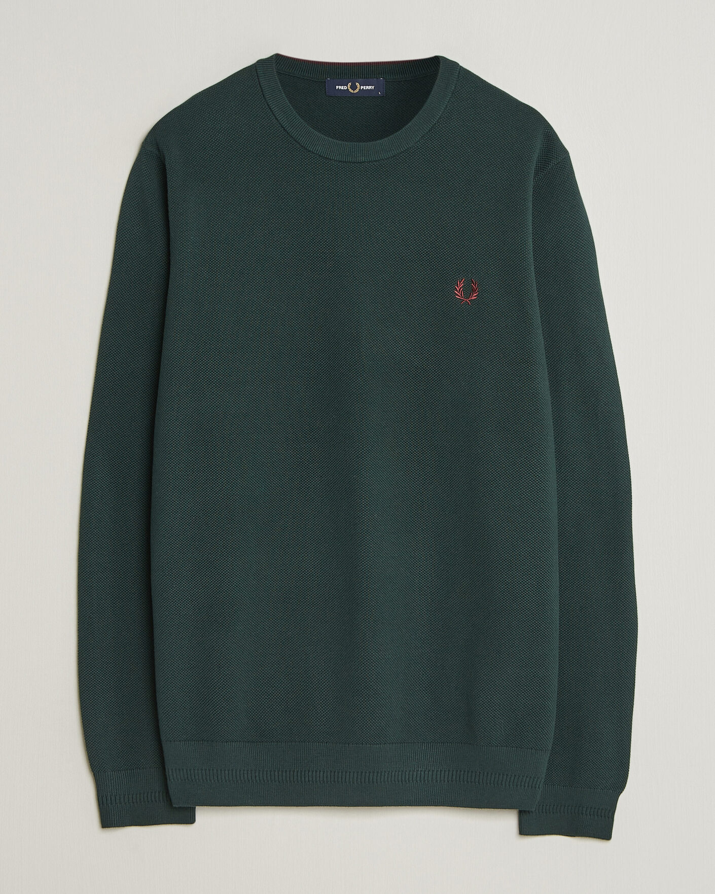 Herren | Pullover | Fred Perry | Piqué Stitched Sweater Grassroots Green