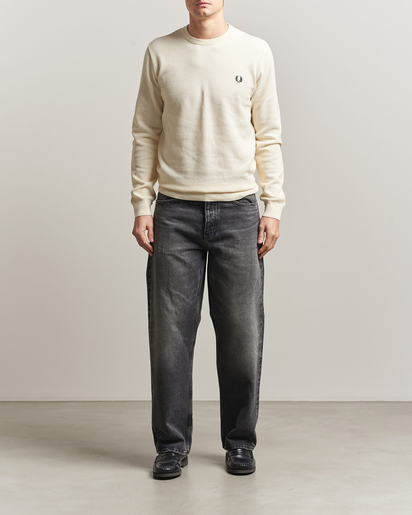 Herren | Pullover | Fred Perry | Piqué Stitched Sweater Ecru