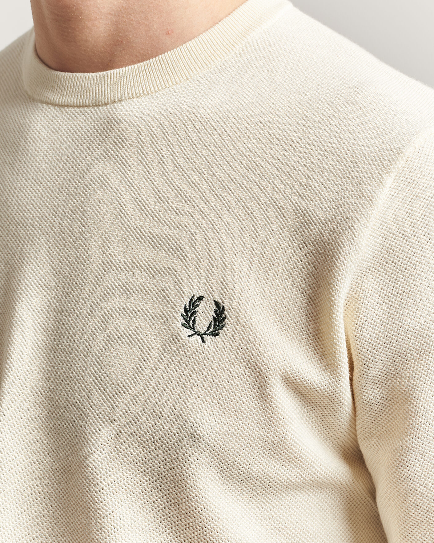 Herren | Pullover | Fred Perry | Piqué Stitched Sweater Ecru