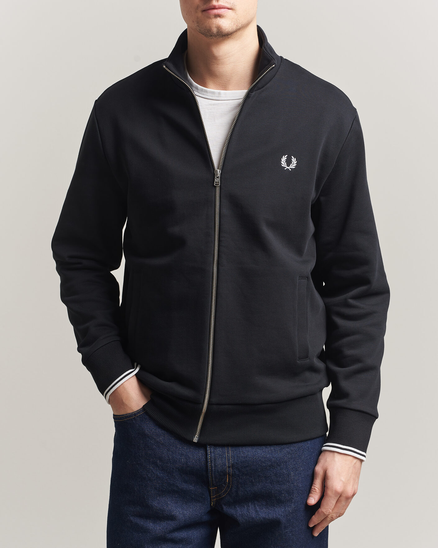 Herren | Pullover | Fred Perry | Full Zip Sweatshirt Black
