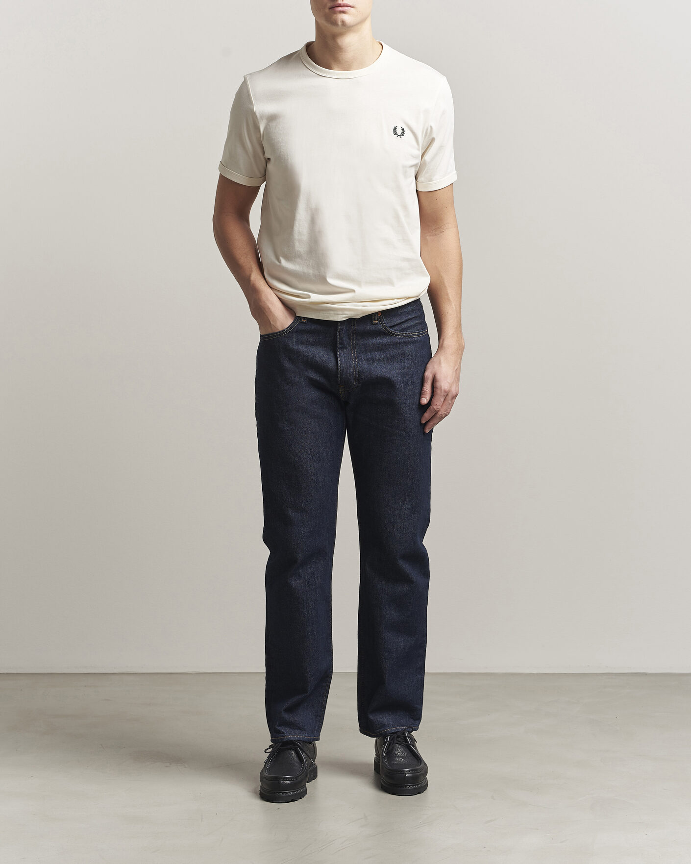 Herren | T-Shirts | Fred Perry | Ringer T-Shirt Ecru