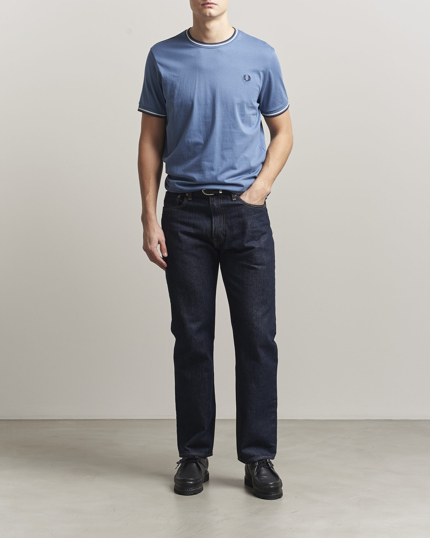 Herren | T-Shirts | Fred Perry | Twin Tipped T-Shirt Ace Blue