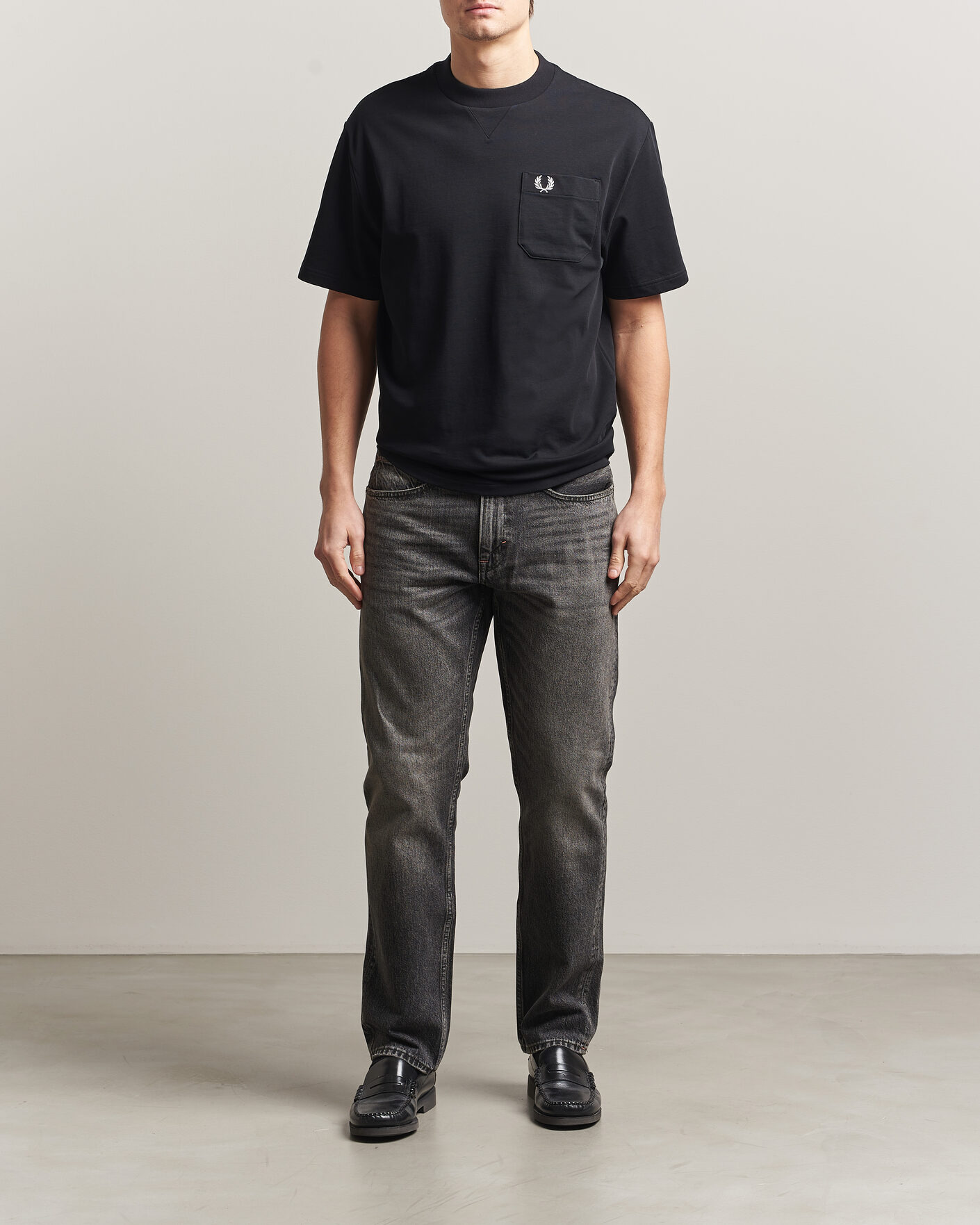 Herren | T-Shirts | Fred Perry | Heavy Pocket T-Shirt Black