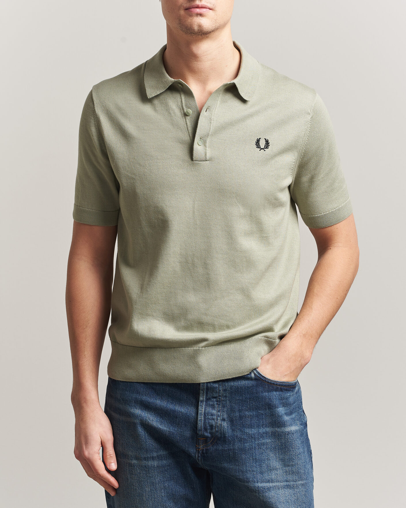 Herren | Poloshirts | Fred Perry | Cotton Knitted Polo Seagrass Green