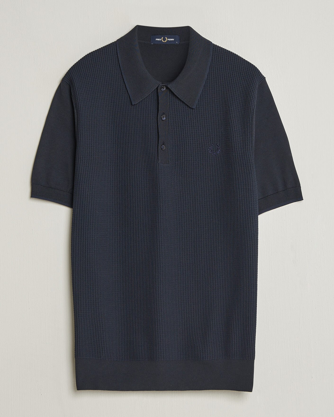 Herren | Poloshirts | Fred Perry | Waffle Knitted Polo Navy