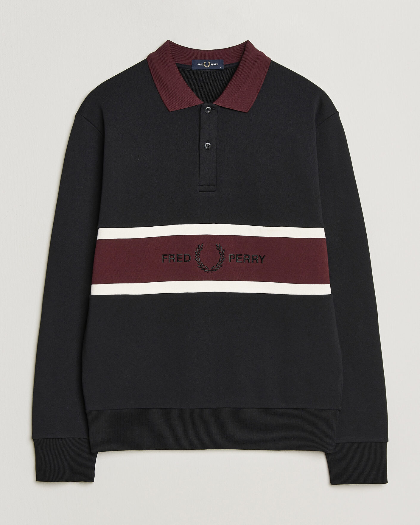 Herren | Pullover | Fred Perry | Embroidered Paneled Polo Sweater Black