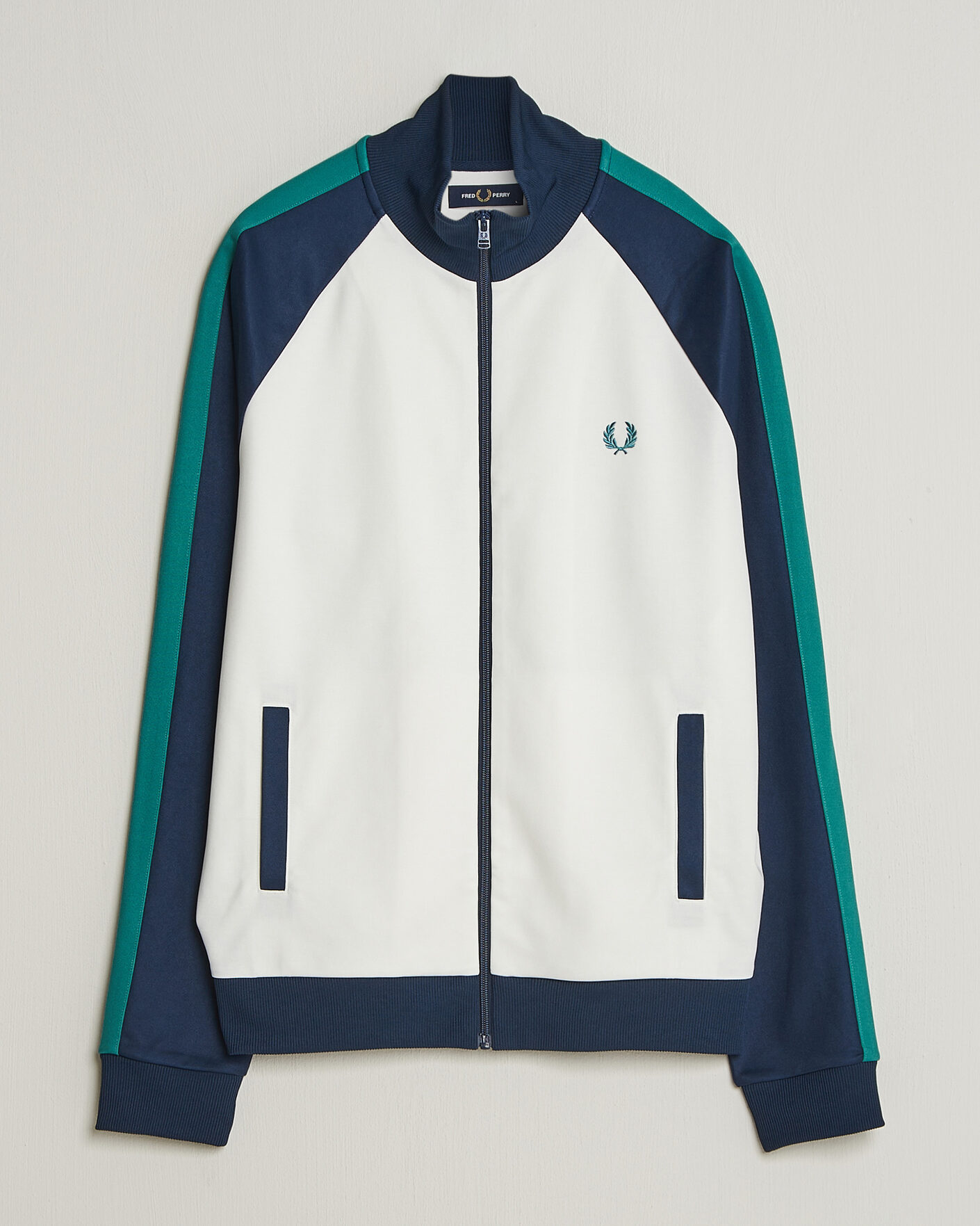 Herren | Pullover | Fred Perry | Contrast Sleeve Track Jacket Snow White