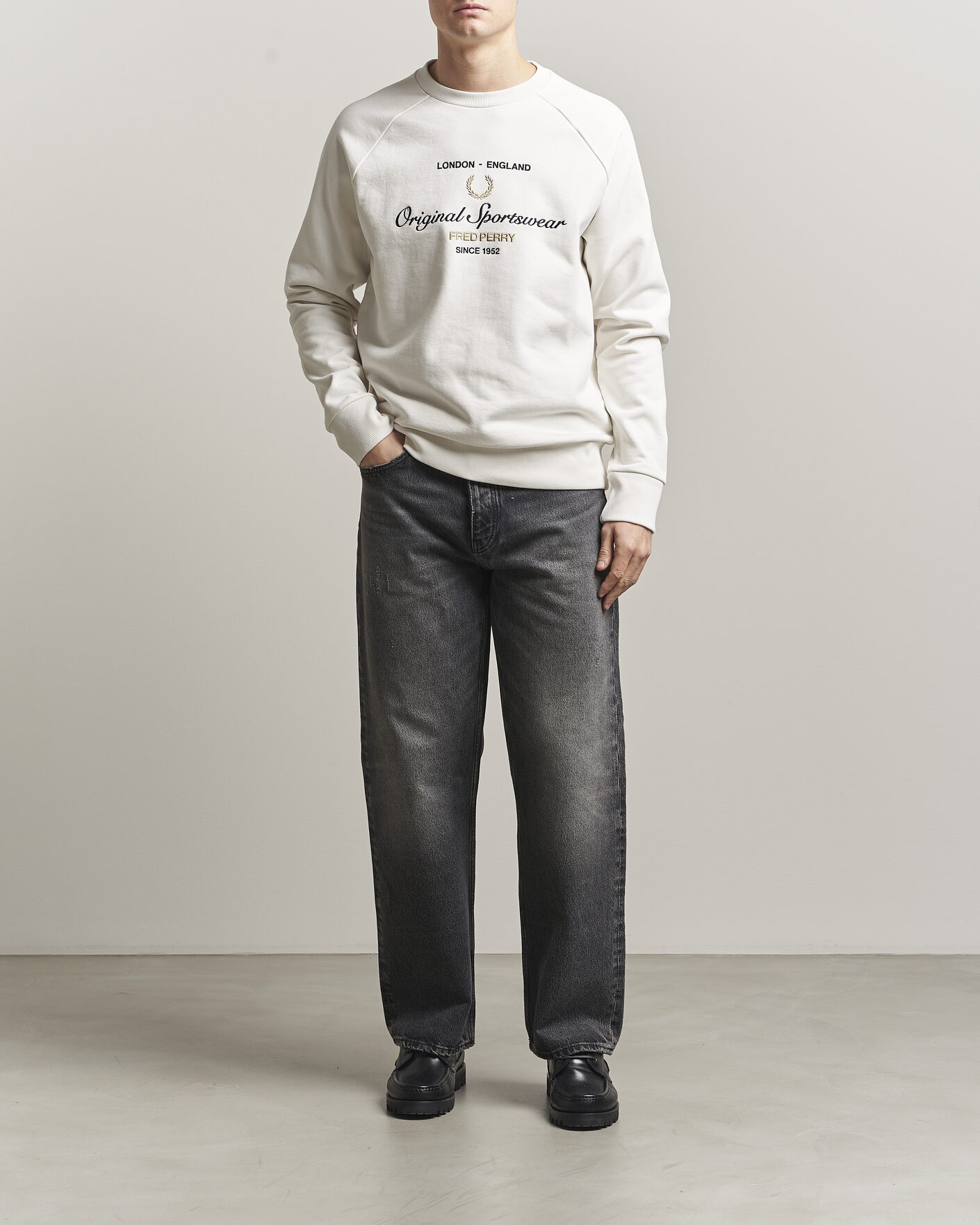Herren | Pullover | Fred Perry | Original Sportswear Sweatshirt Snow White