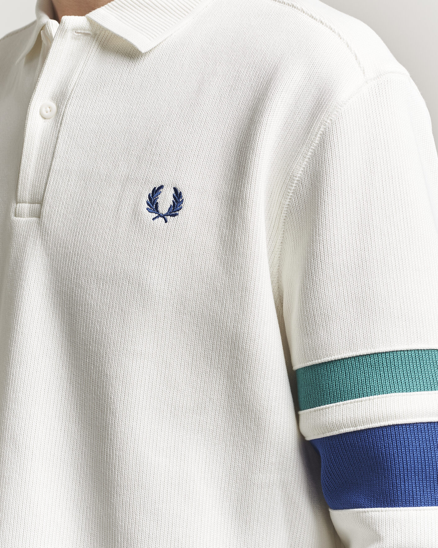 Herren | Pullover | Fred Perry | Tipped Sleeve Rugger Snow White