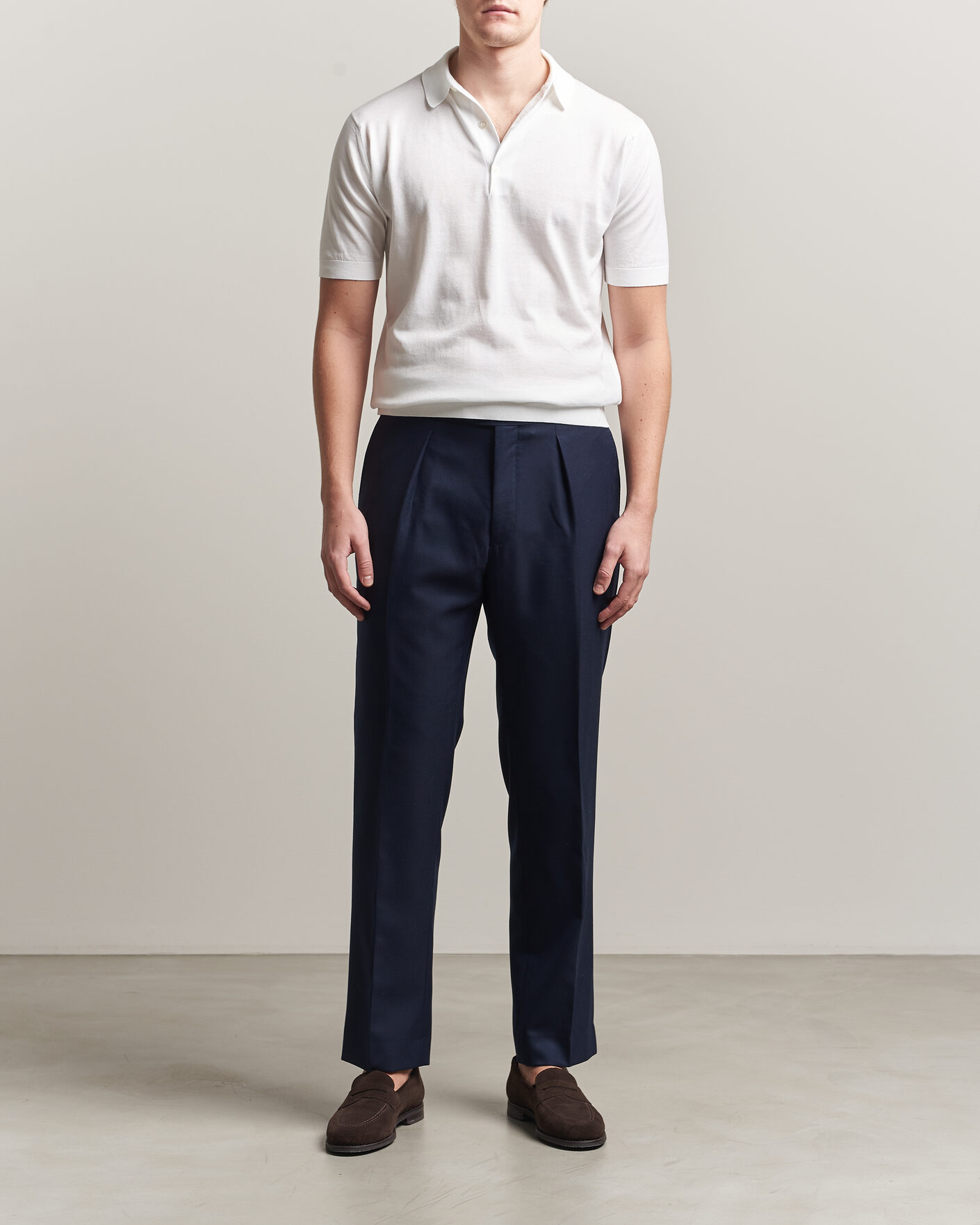 Herren | Poloshirts | John Smedley | Adrian Slim Fit Sea Island Cotton Polo White