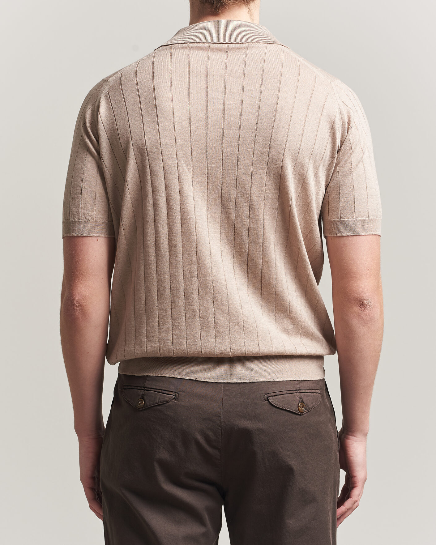 Herren | Poloshirts | John Smedley | Williams Merino/Cotton Knitted Polo Oat