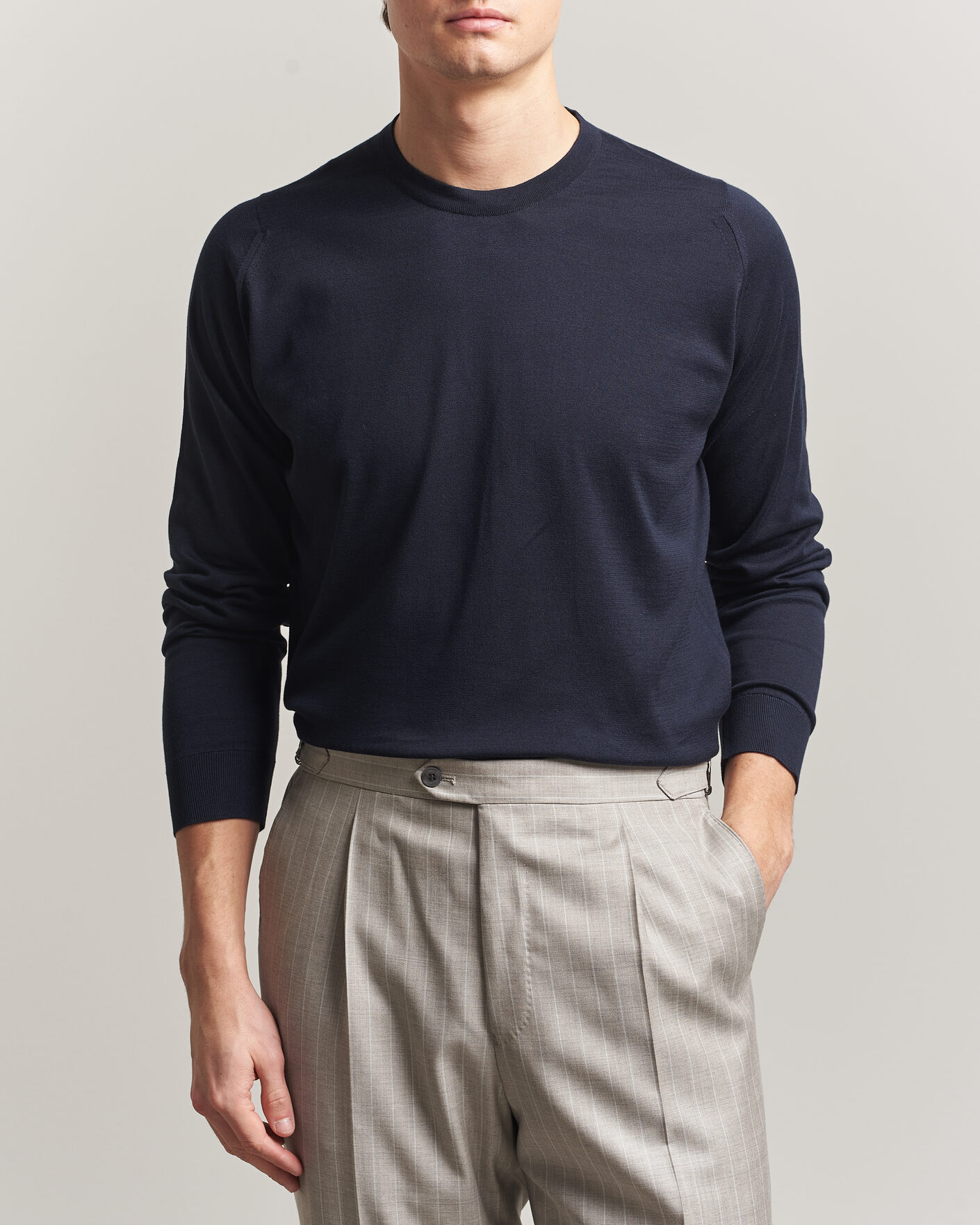Herren | Pullover | John Smedley | Rowland Sea Island Crew Neck Pullover Navy