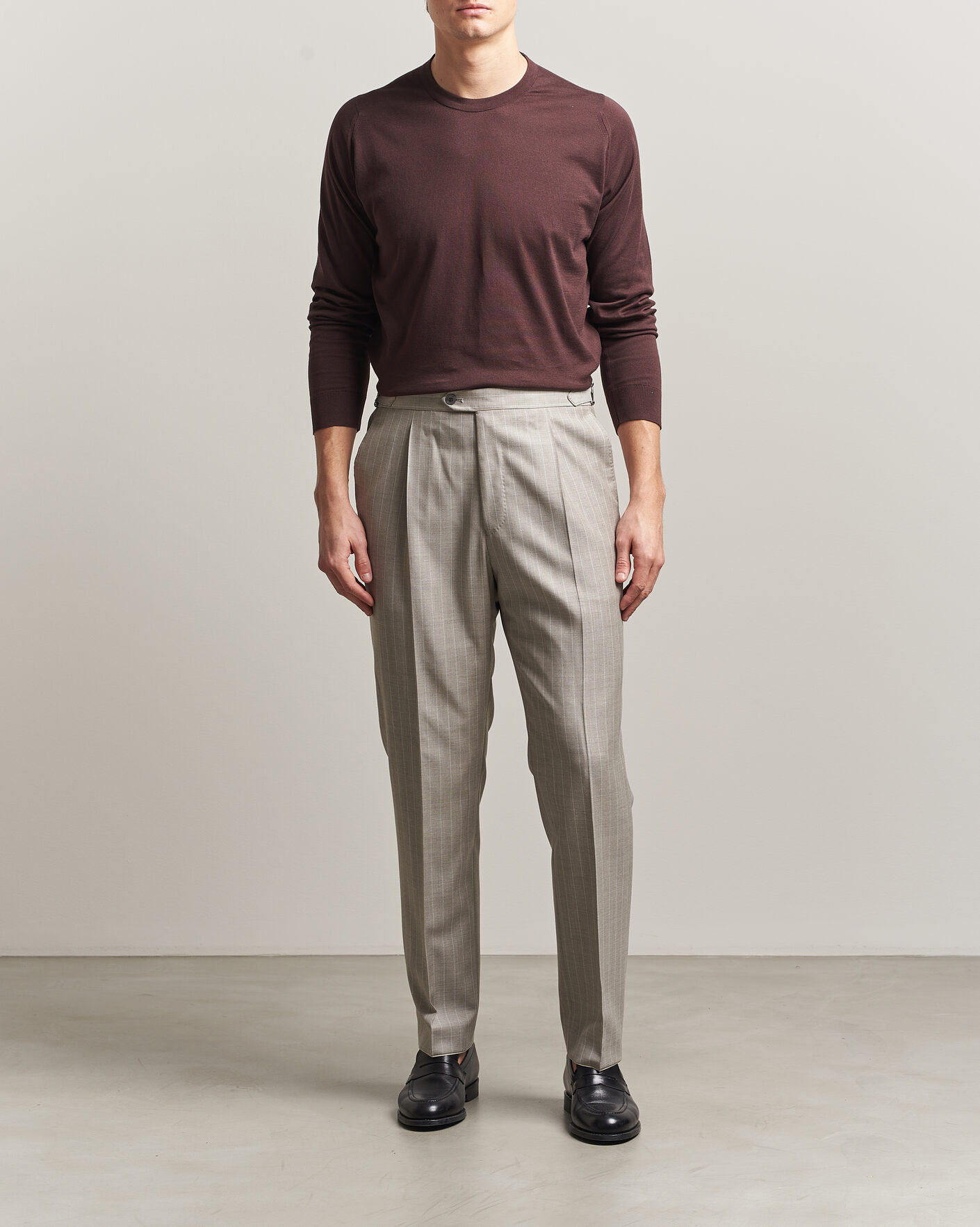 Herren | Pullover | John Smedley | Rowland Sea Island Crew Neck Pullover Raisin Brown