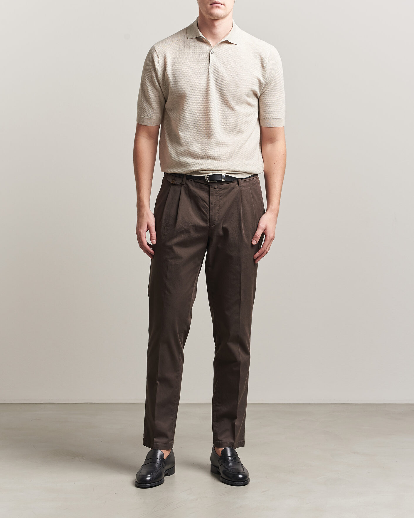 Herren | Poloshirts | John Smedley | 14 Singular Knitted Textured Polo Grey Fleece