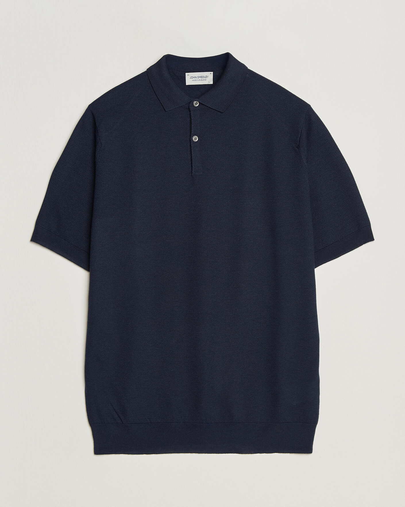 Herren | Poloshirts | John Smedley | 14 Singular Knitted Textured Polo Midnight