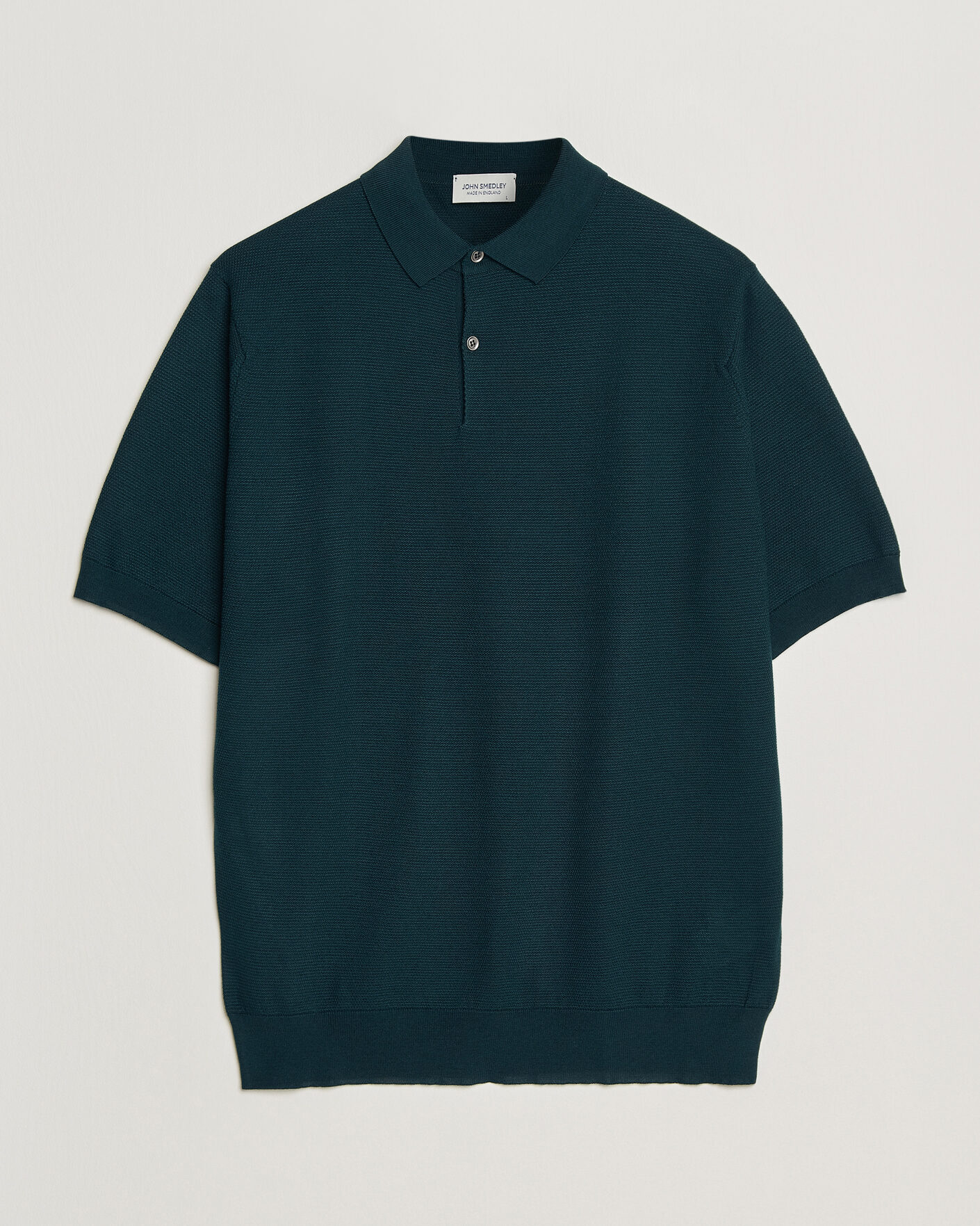 Herren | Poloshirts | John Smedley | 14 Singular Knitted Textured Polo Richardson Green