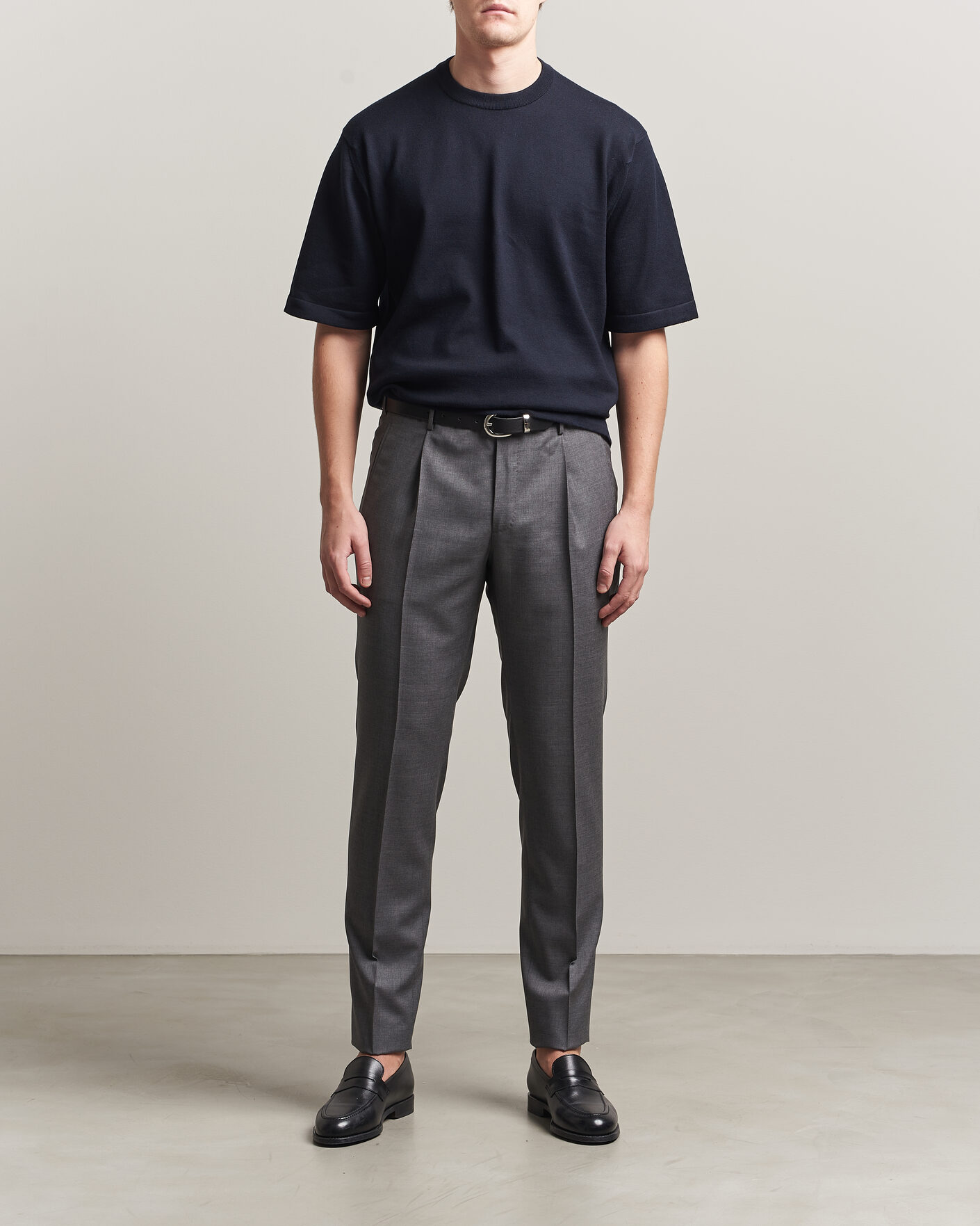 Herren | T-Shirts | John Smedley | Tindall Sea Island Cotton T-Shirt Navy