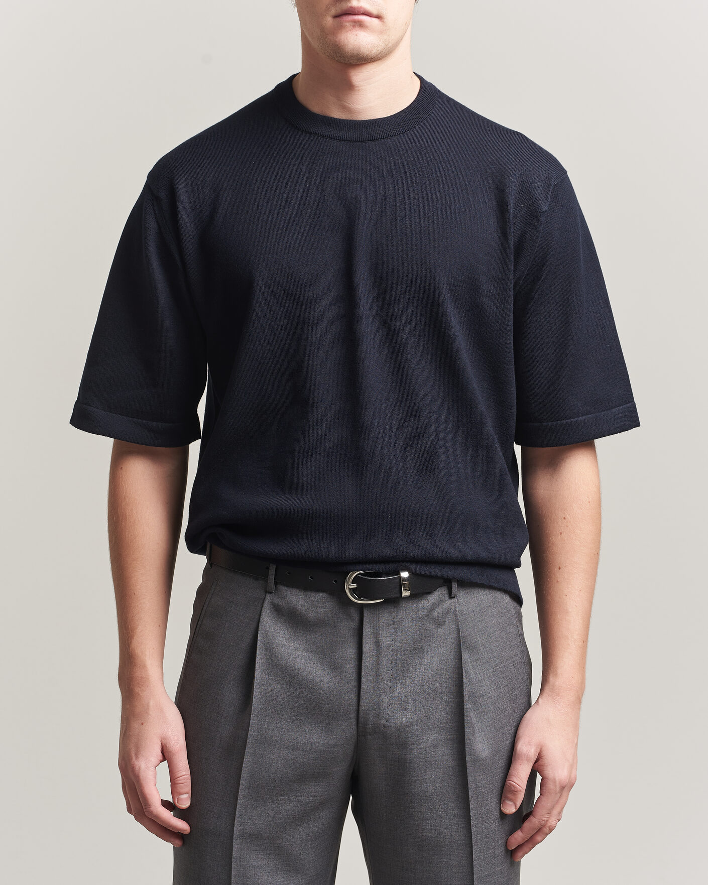 Herren | T-Shirts | John Smedley | Tindall Sea Island Cotton T-Shirt Navy