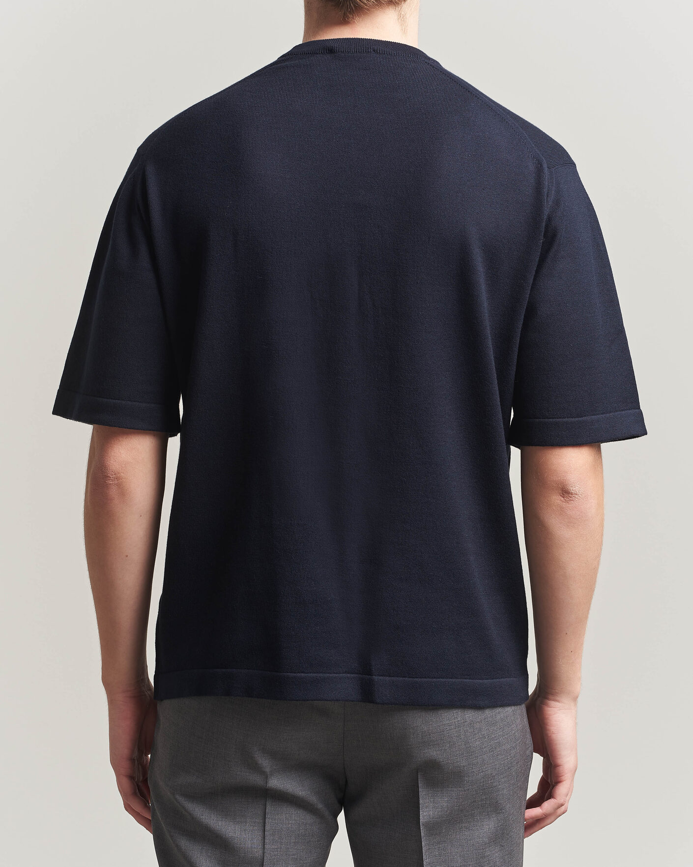 Herren | T-Shirts | John Smedley | Tindall Sea Island Cotton T-Shirt Navy