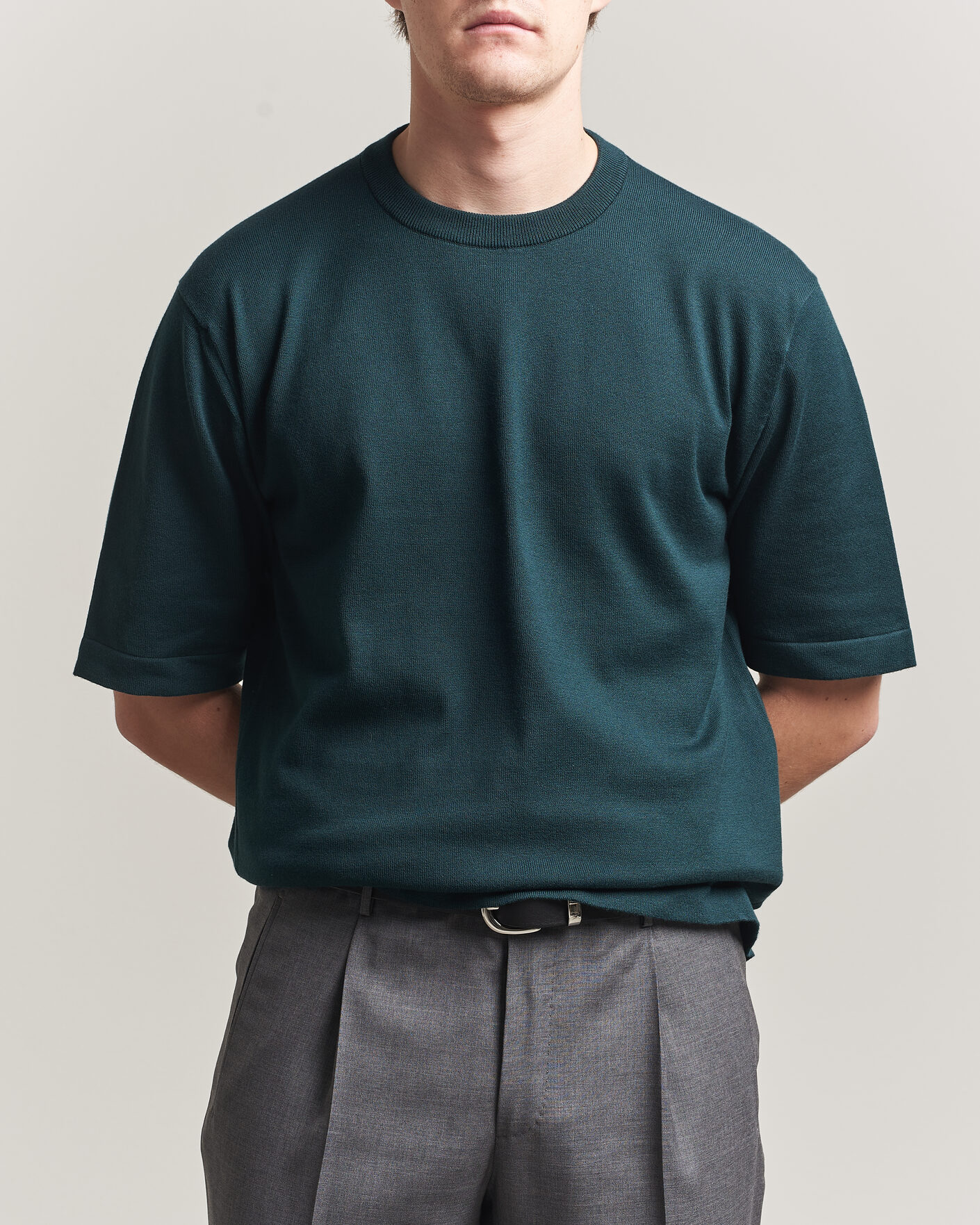 Herren | T-Shirts | John Smedley | Tindall Sea Island Cotton T-Shirt Rainforest