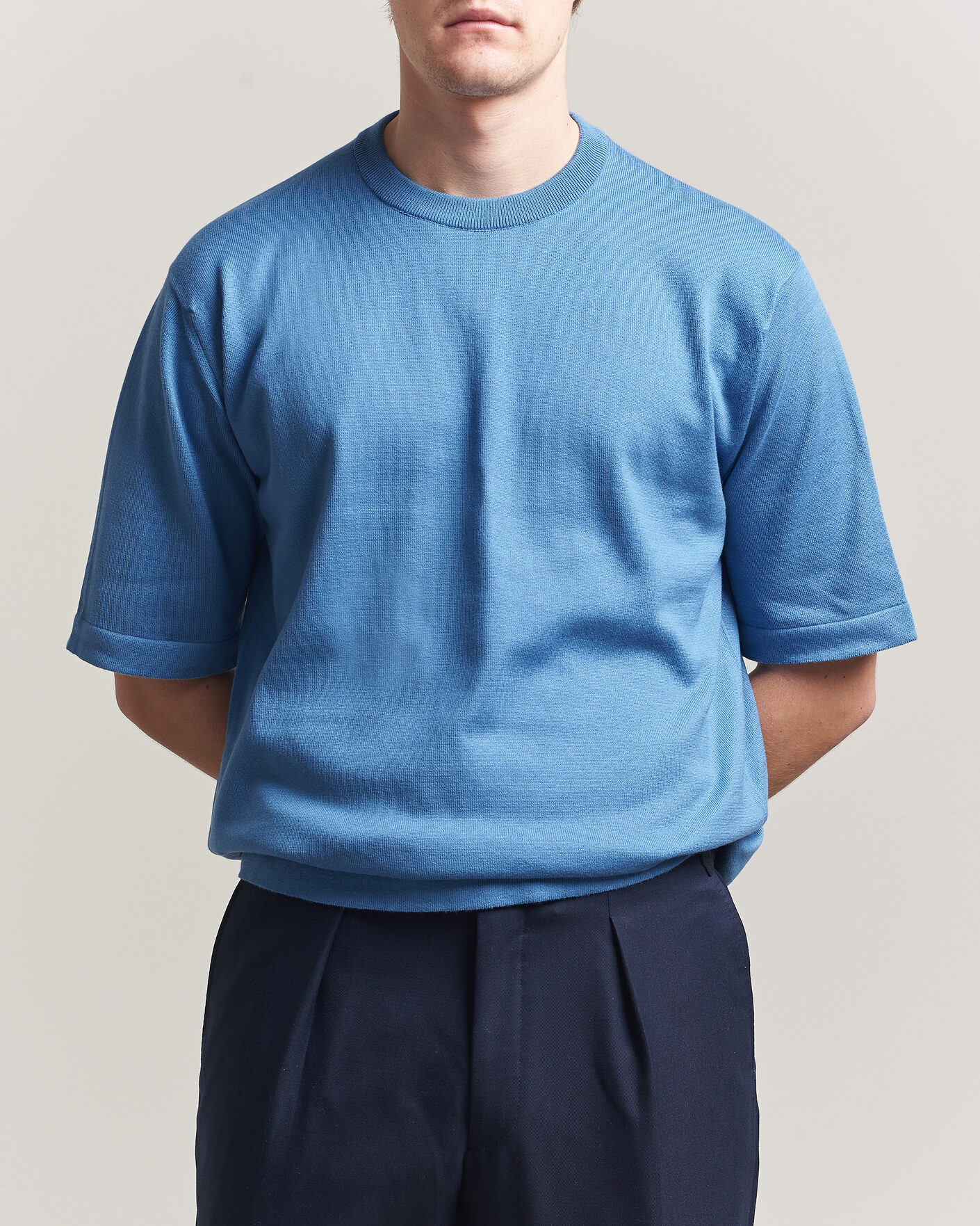 Herren | T-Shirts | John Smedley | Tindall Sea Island Cotton T-Shirt Skye Blue