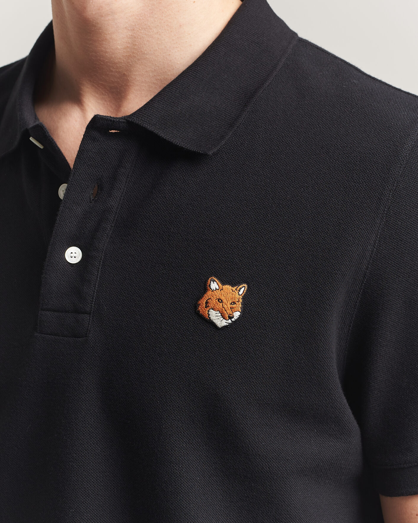 Herren | Poloshirts | Maison Kitsuné | Fox Head Polo Black