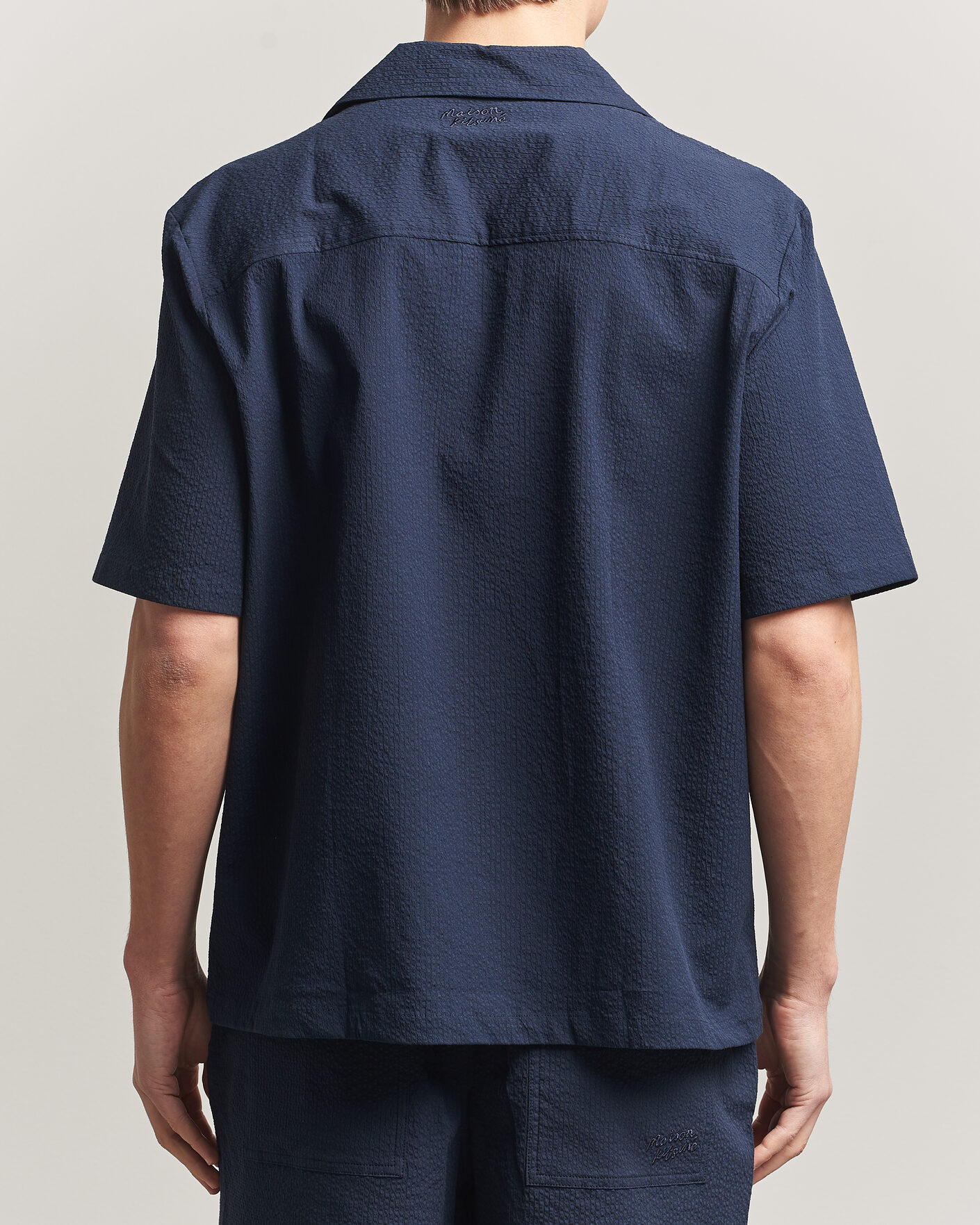 Herren | Hemden | Maison Kitsuné | Seersucker Resort Shirt Navy