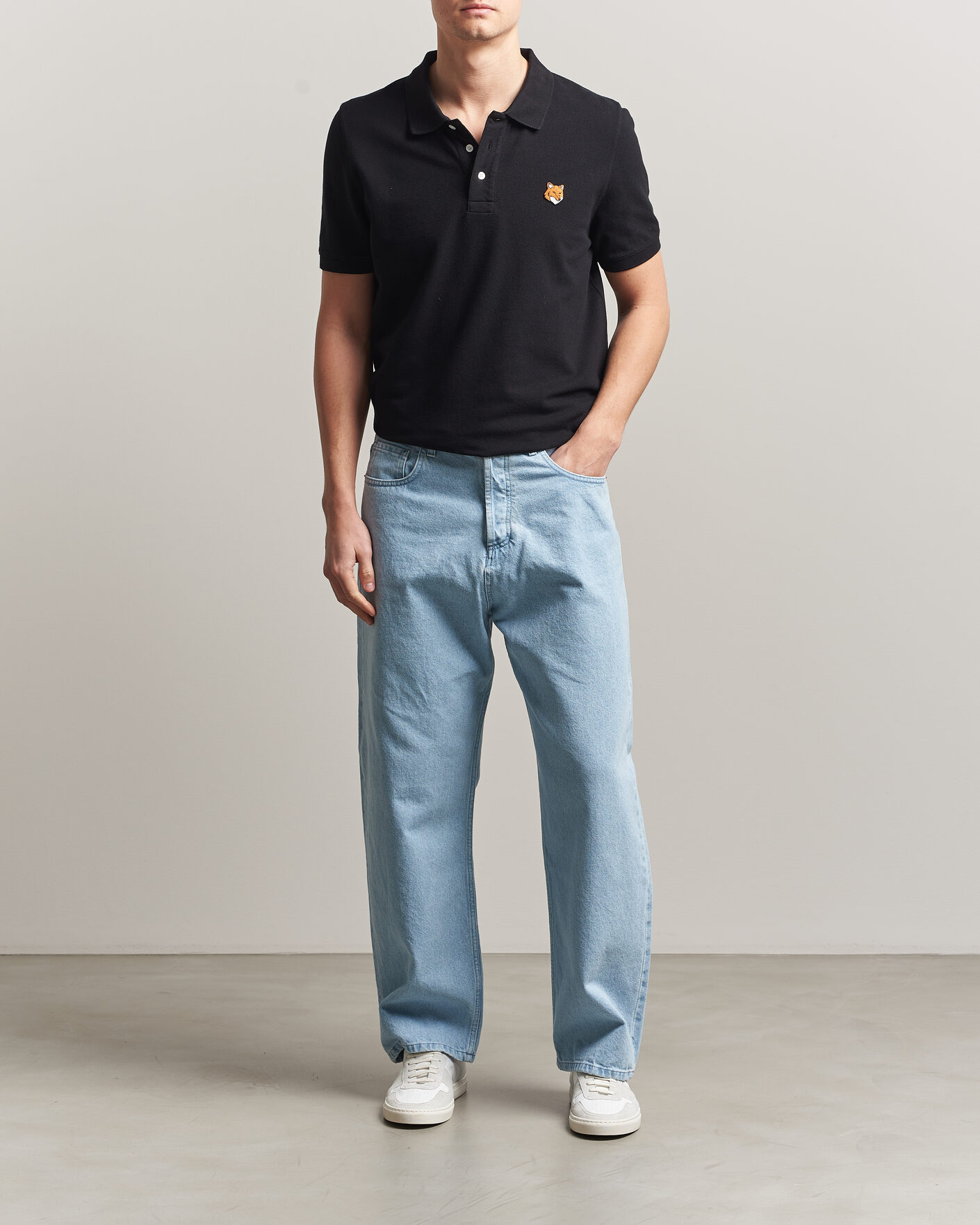 Herren | Hosen | Maison Kitsuné | Wide Fit Jeans Light Washed Indigo
