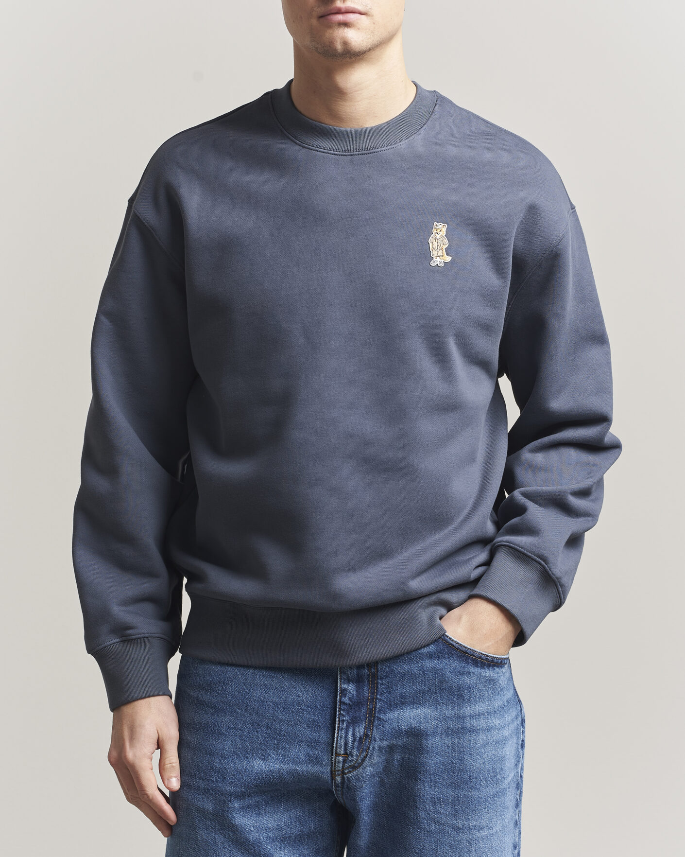 Herren | Pullover | Maison Kitsuné | Dressed Fox Sweatshirt Shadow Blue
