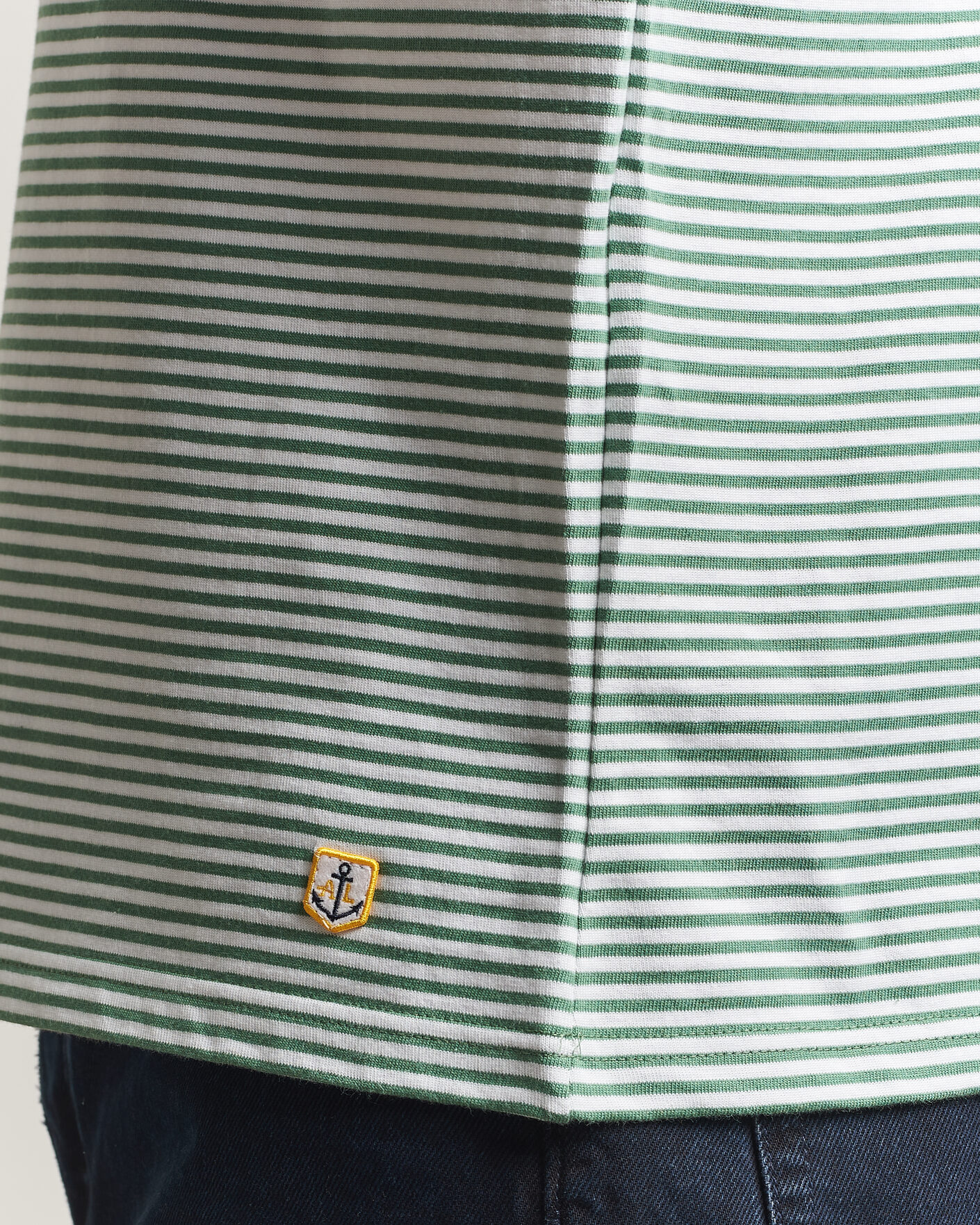 Herren | T-Shirts | Armor-lux | Callac Héritage Stripe T-Shirt Ivy/Blanc