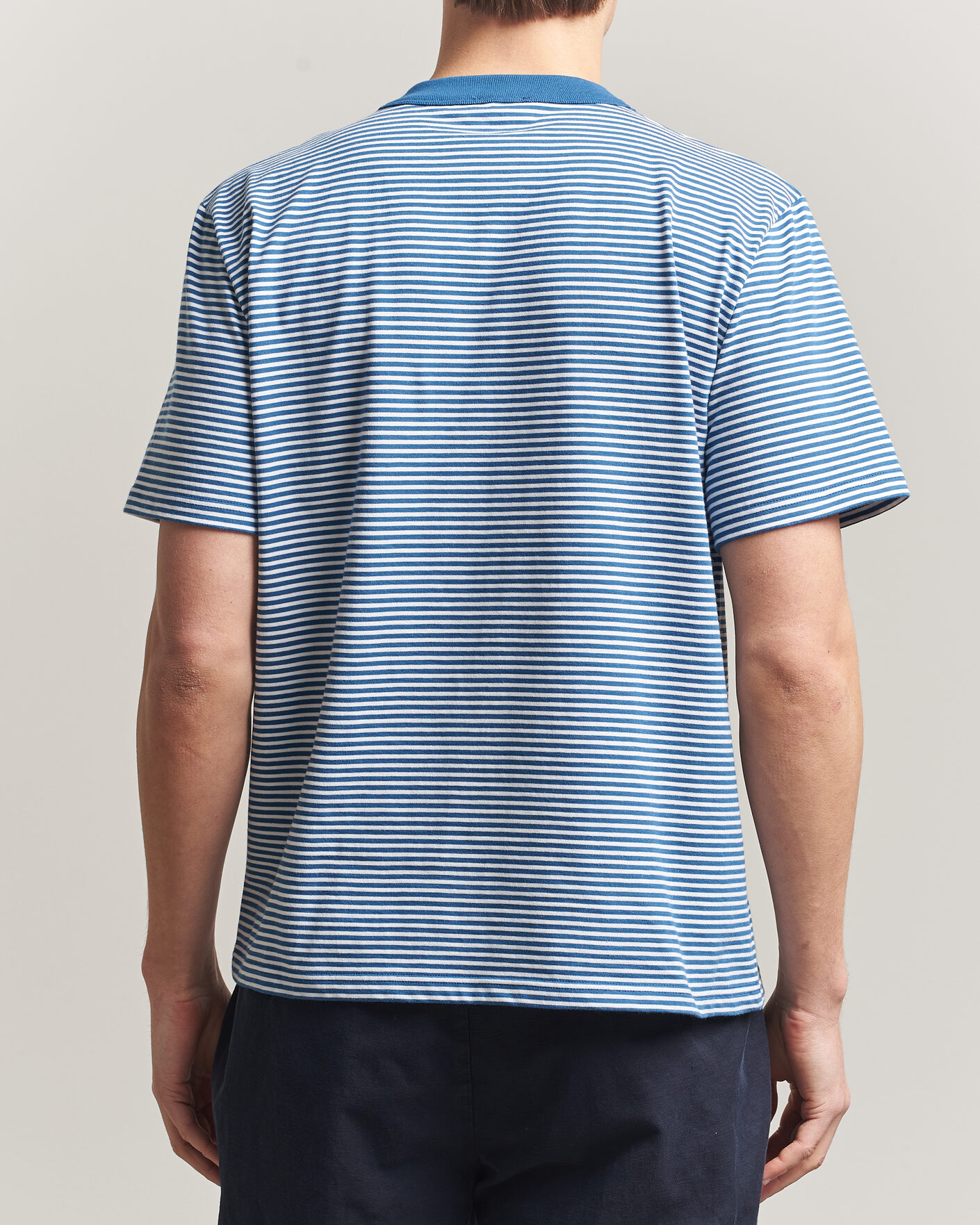 Herren | T-Shirts | Armor-lux | Callac Héritage Stripe T-Shirt Dark Blue/Blanc